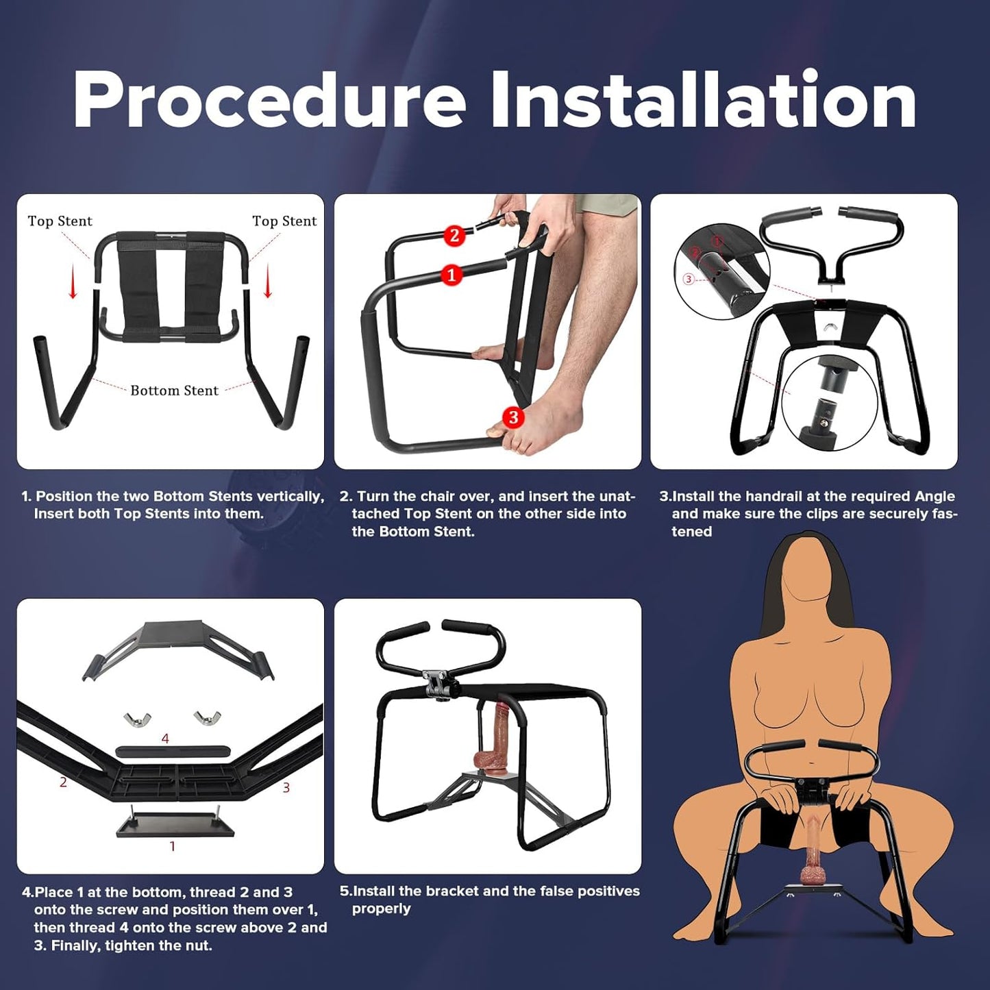 Silla de apoyo para posturas sexuales RhythmRise