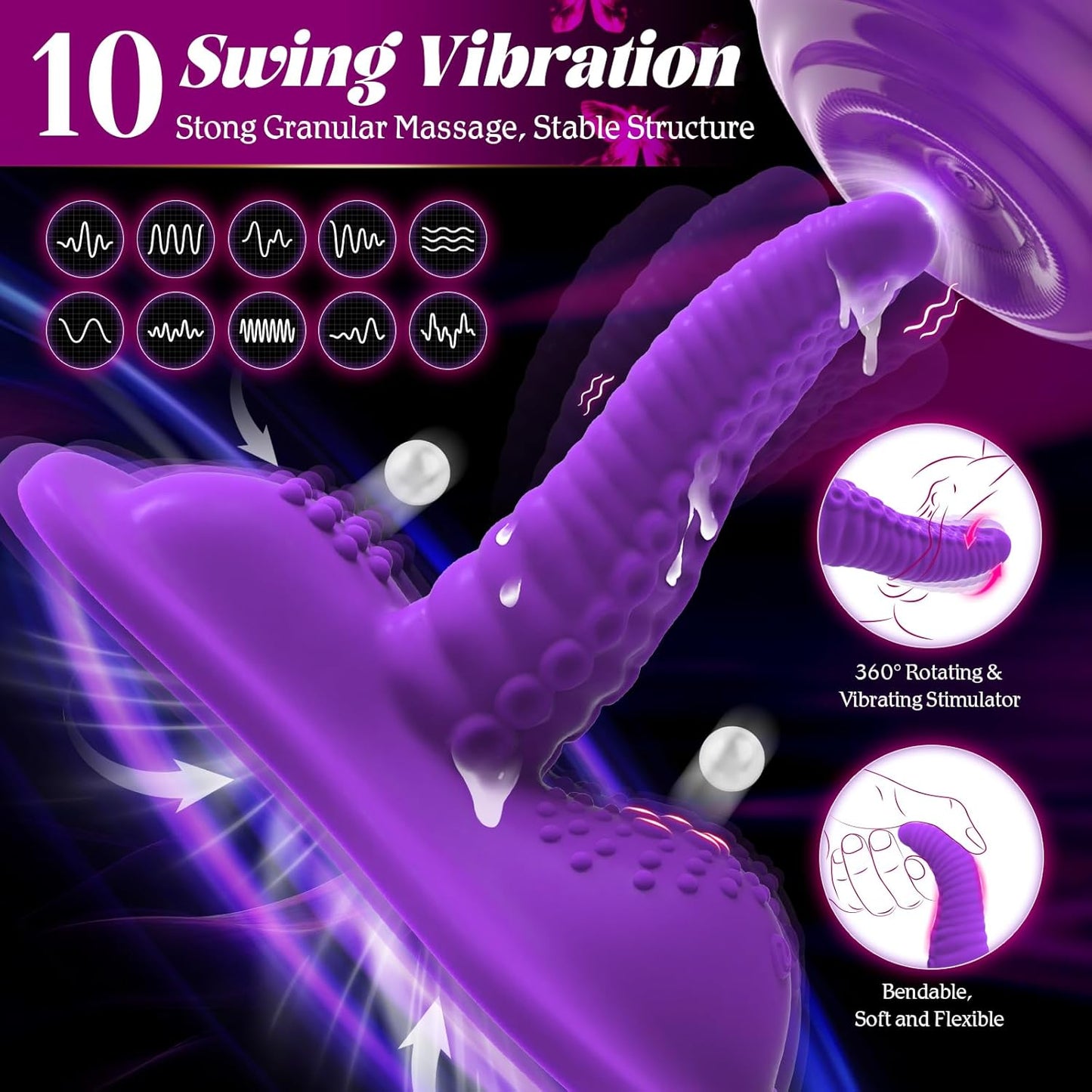Vibrador de tentáculo para montar RideTide