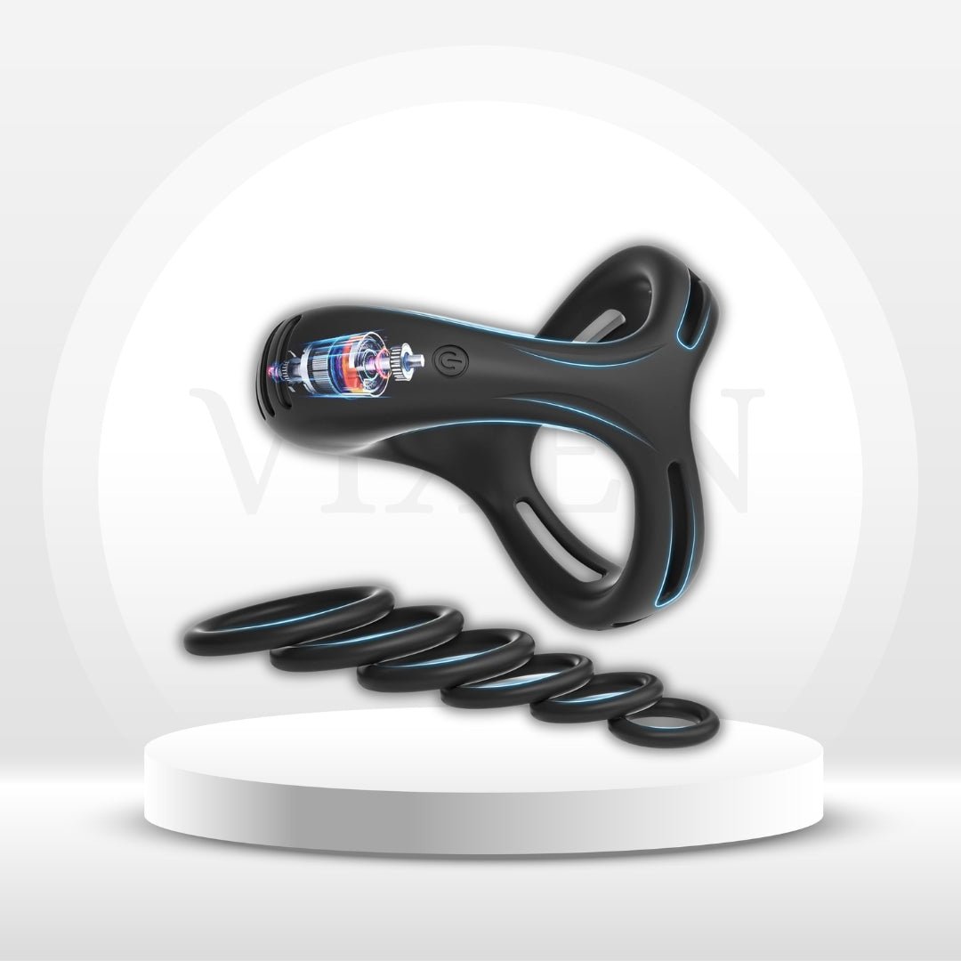 RingRush Vibrating Cock Ring Set with 6 Rings