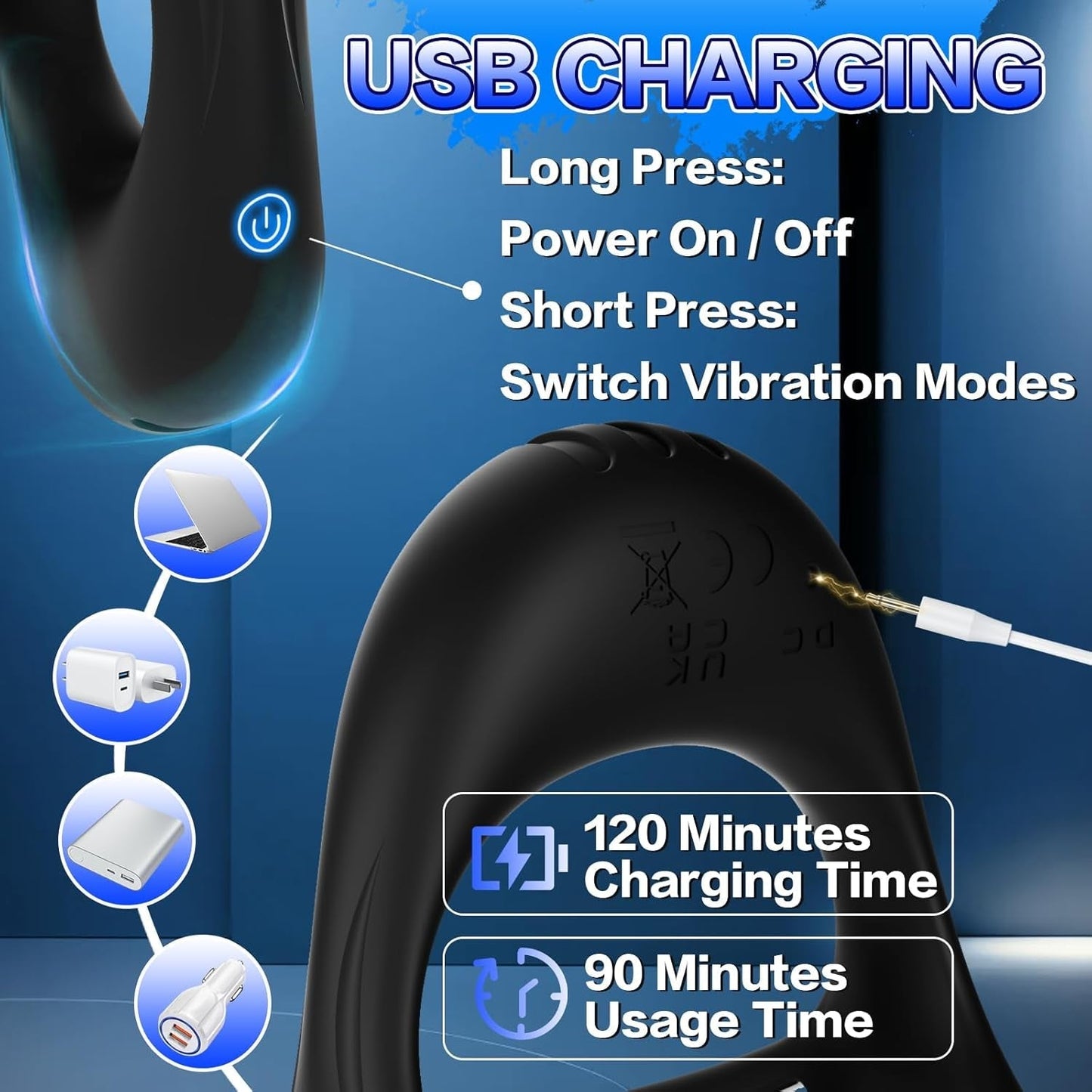 RingRush Vibrating Cock Ring Set with 6 Rings