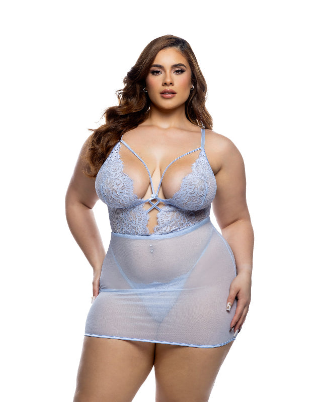 Ensemble chemise de nuit Baby Blue Paradise Bloom