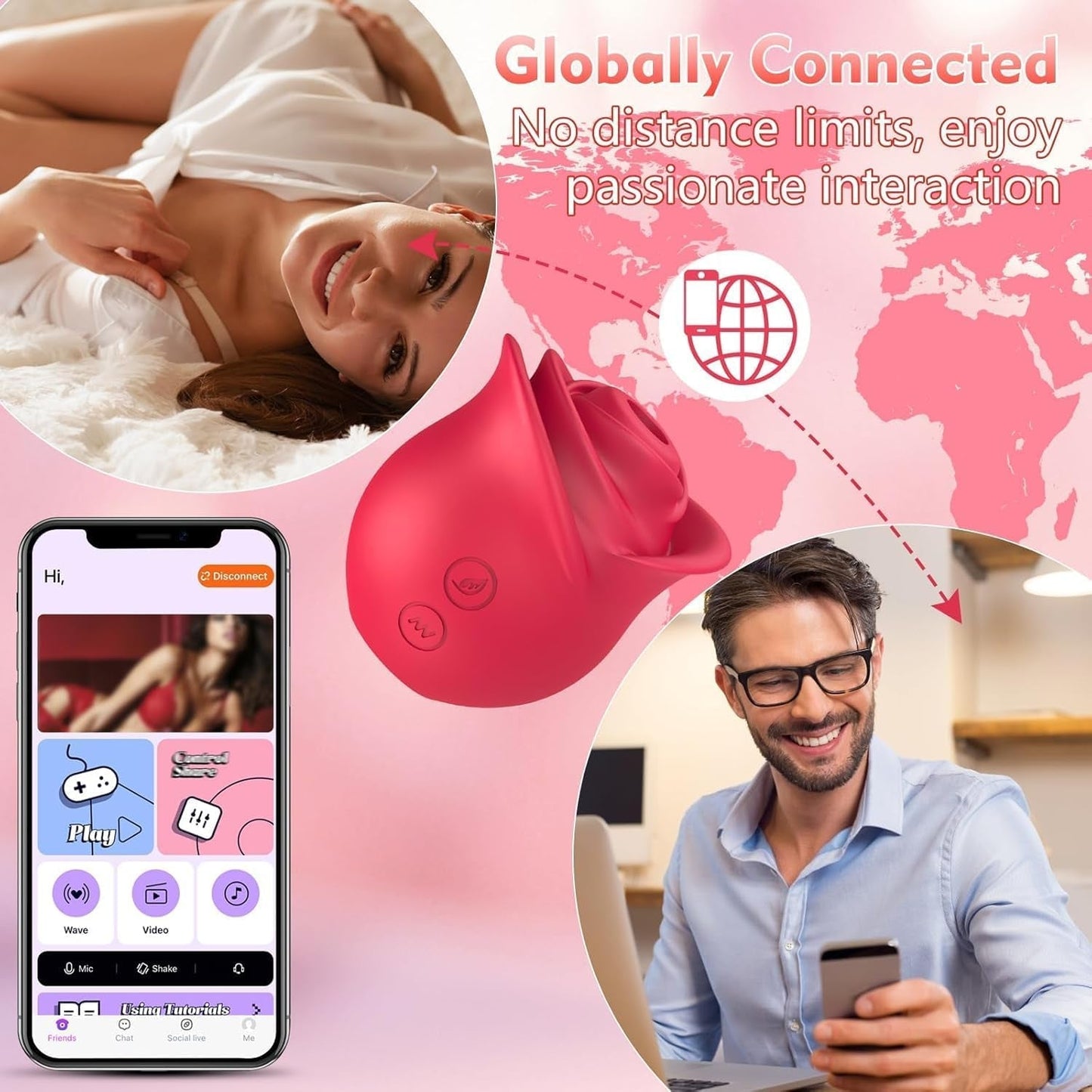 Vibrador de succión BloomPulse Pro con control por aplicación