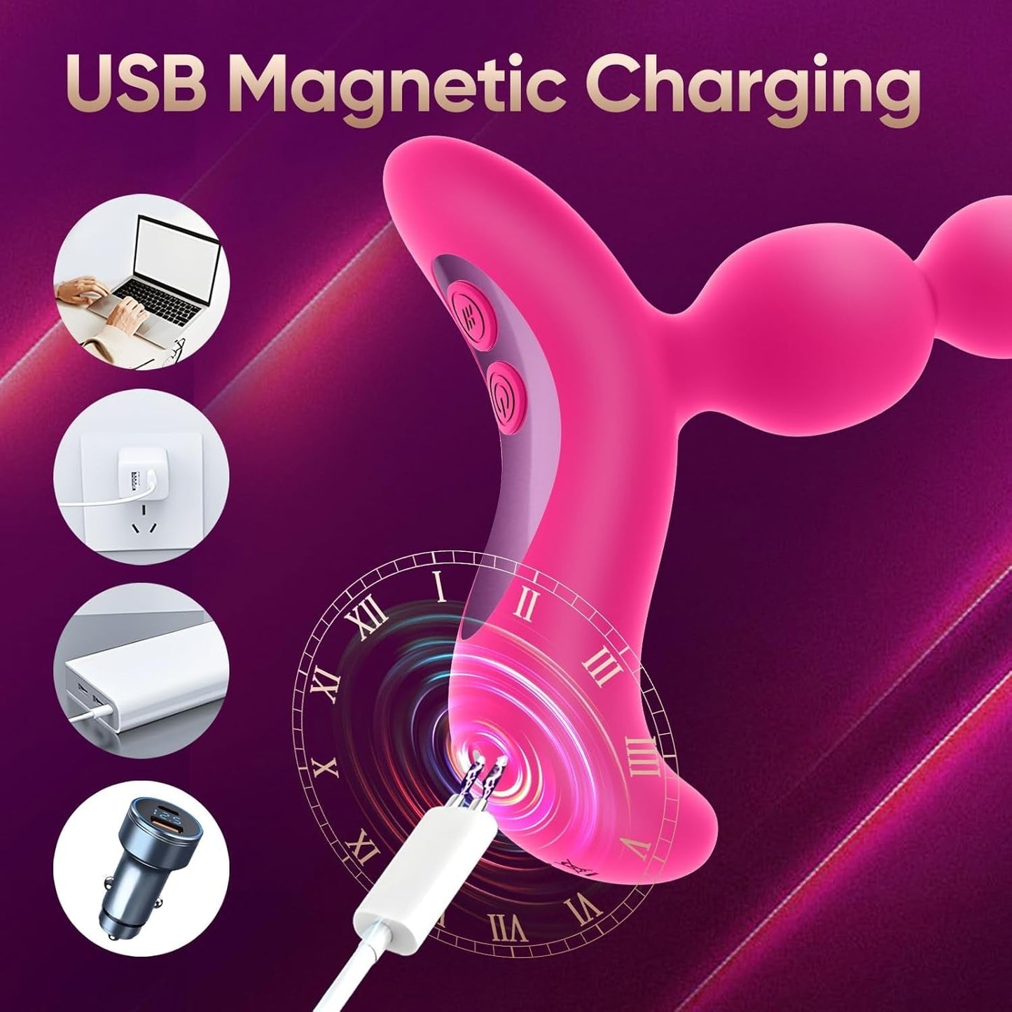 RoséBeads Vibrating Anal Beads Plug