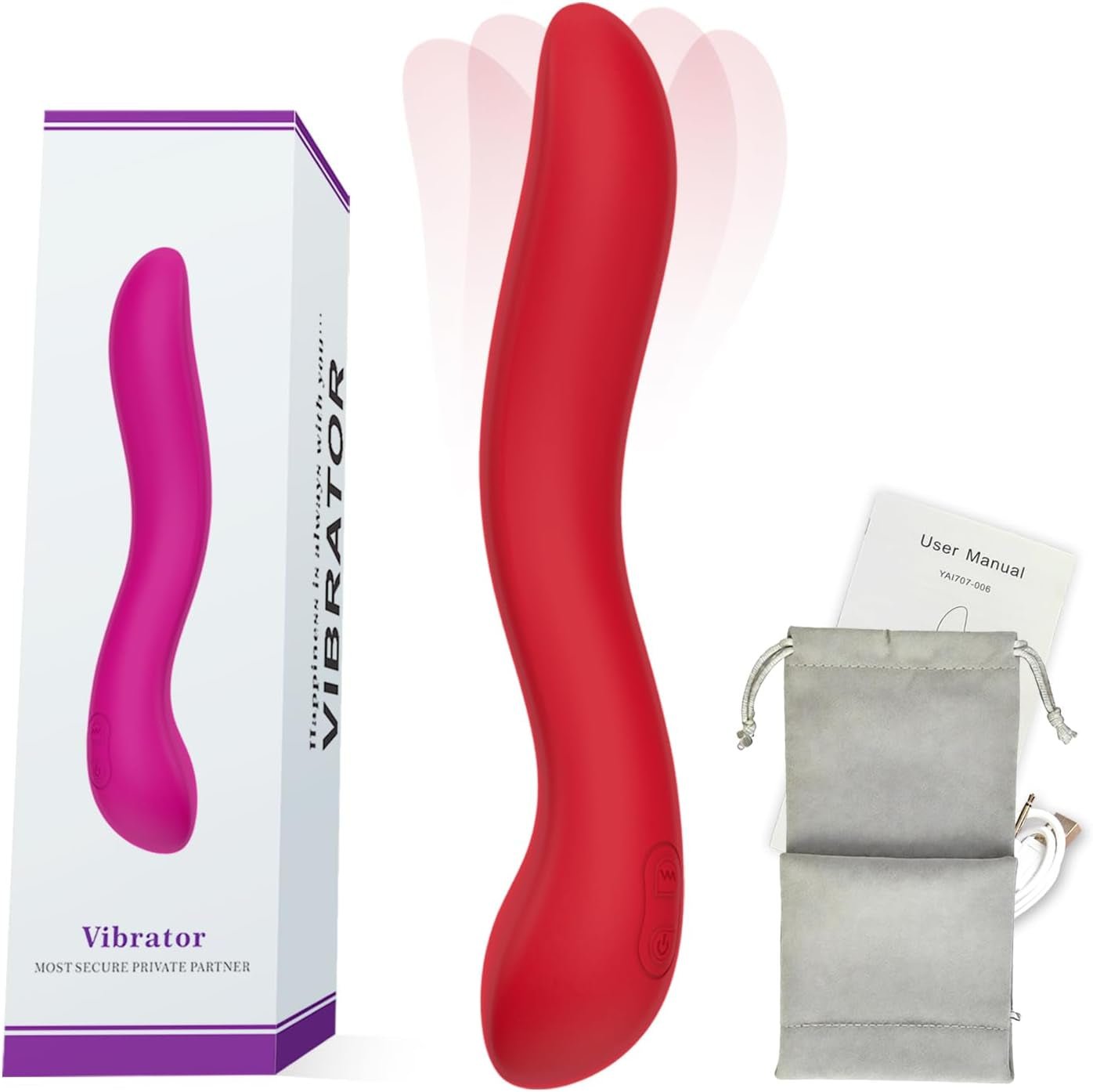 Vibrador varita de estimulación múltiple ergonómico RoseCurve