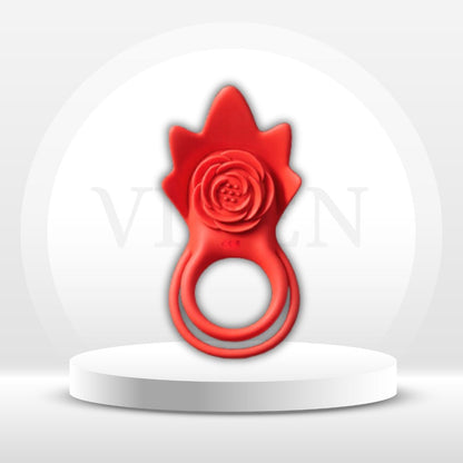 RoseEcho Vibrating Couples Cock Ring Rose AI Sync 9 Modes