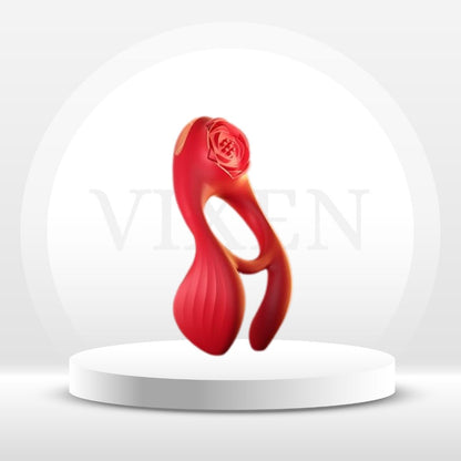 Anillo para pene RoseLux de triple motor