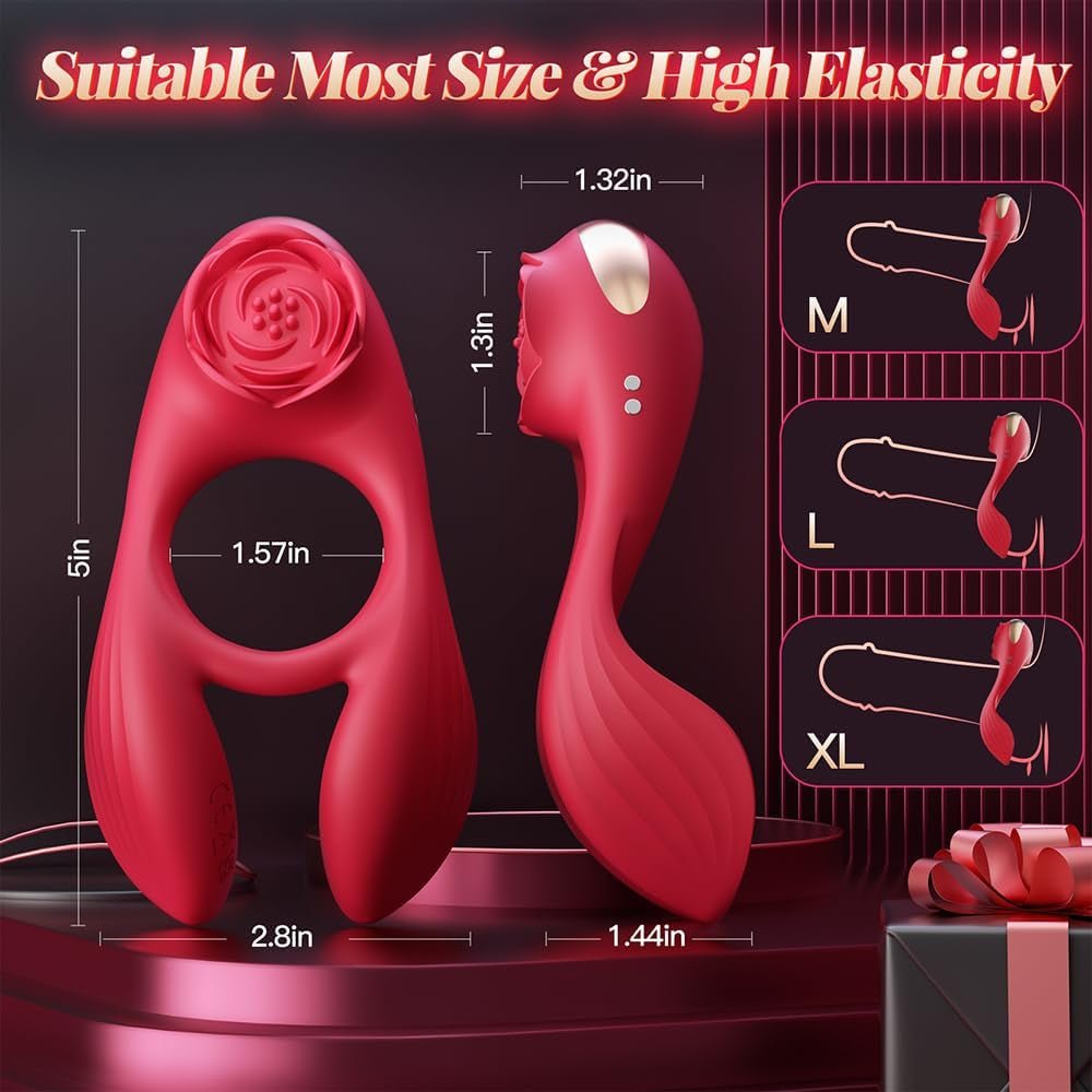 Anillo para pene RoseLux de triple motor
