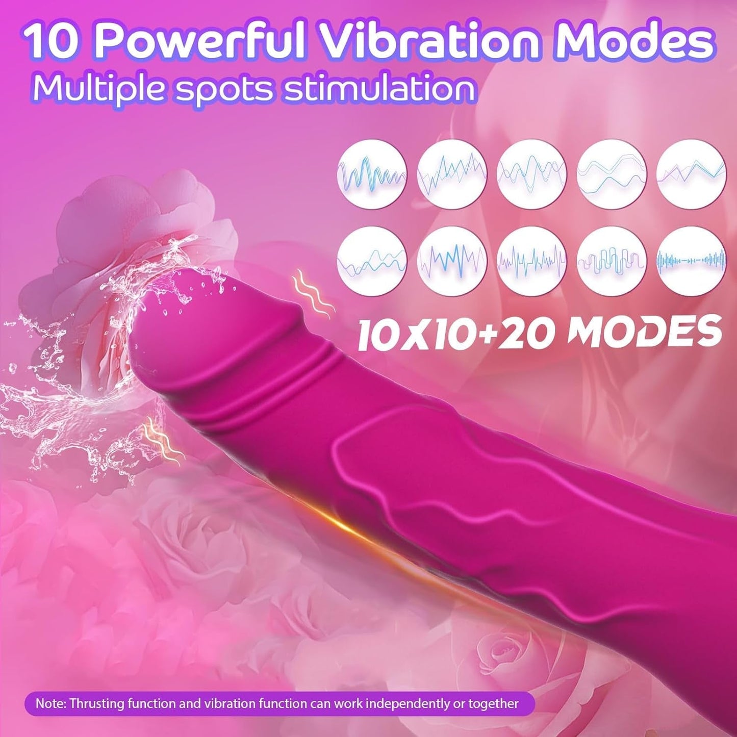 RoséMotion Vibrador Dildo de Empuje de 9 pulgadas para Punto G
