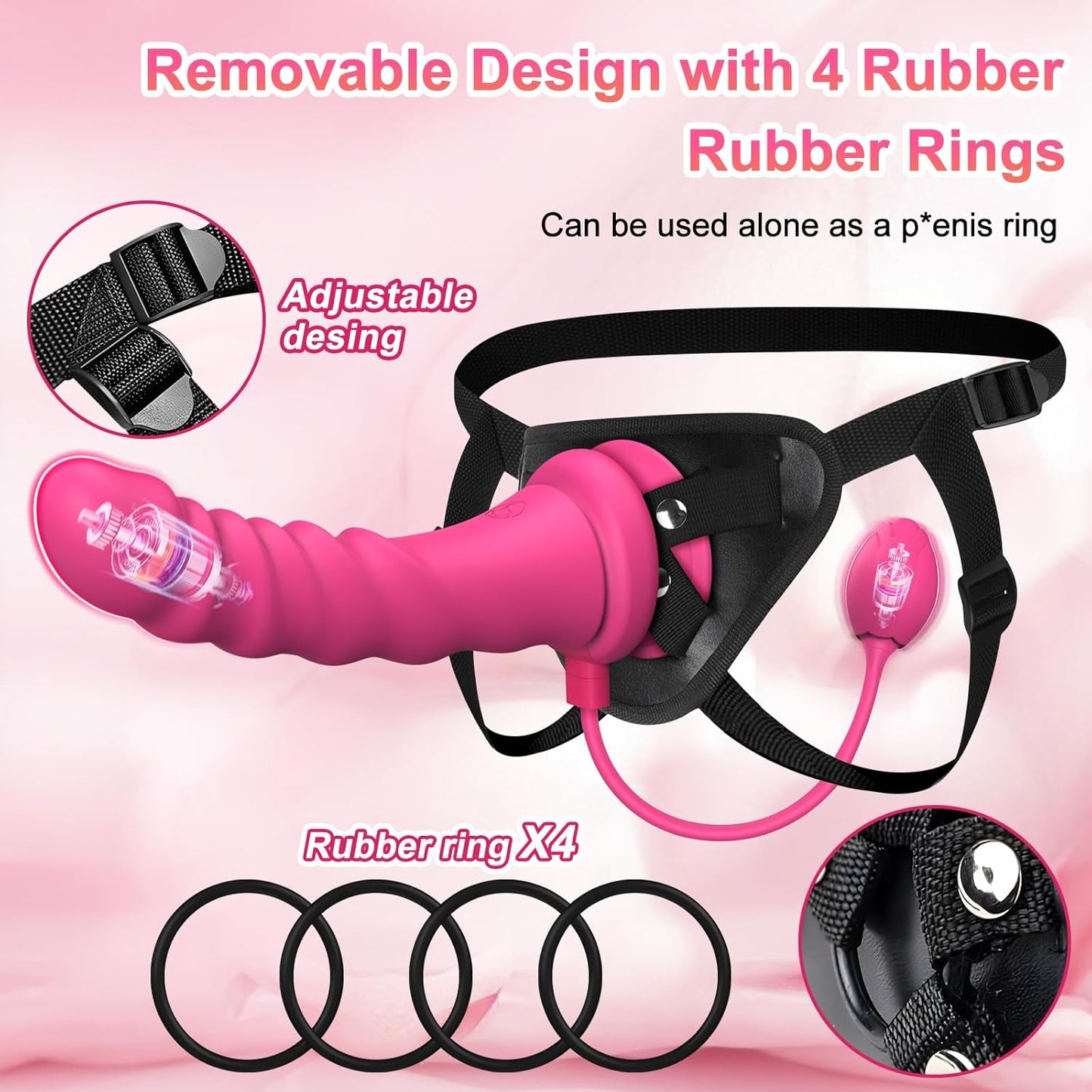 Vibromasseur plug anal à sangle RosePulse