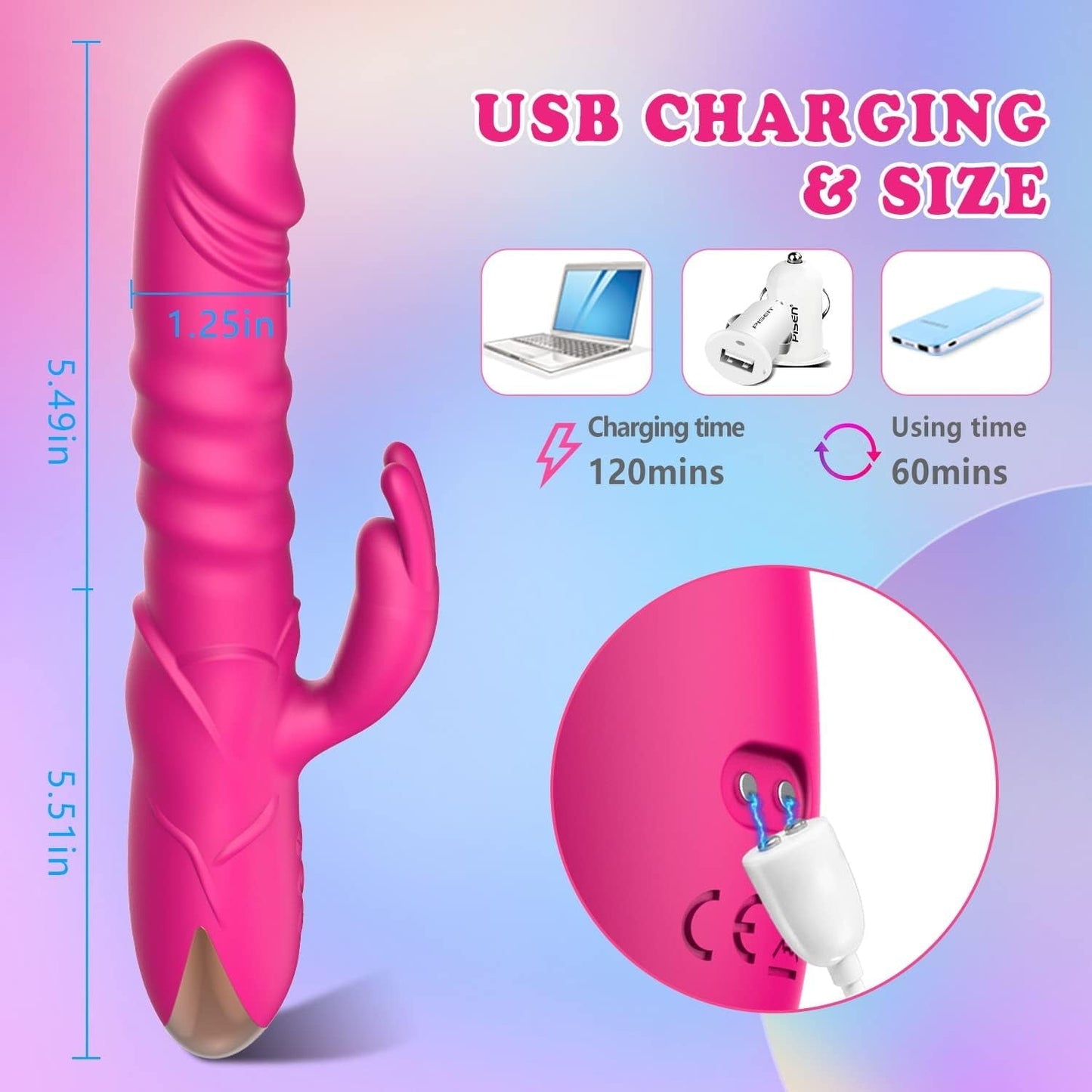 Vibrador RoseRider con empuje Rabbit