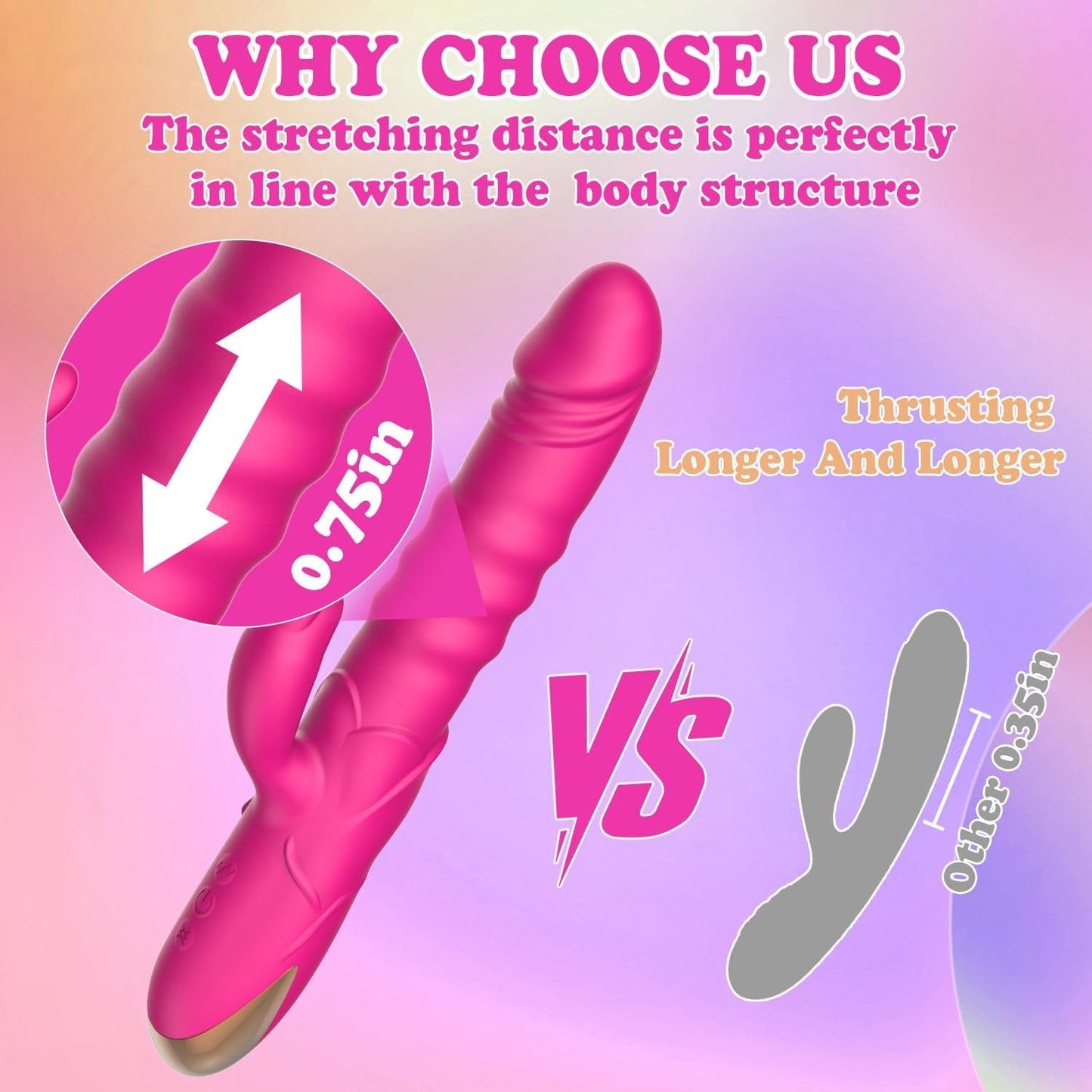 Vibrador RoseRider con empuje Rabbit