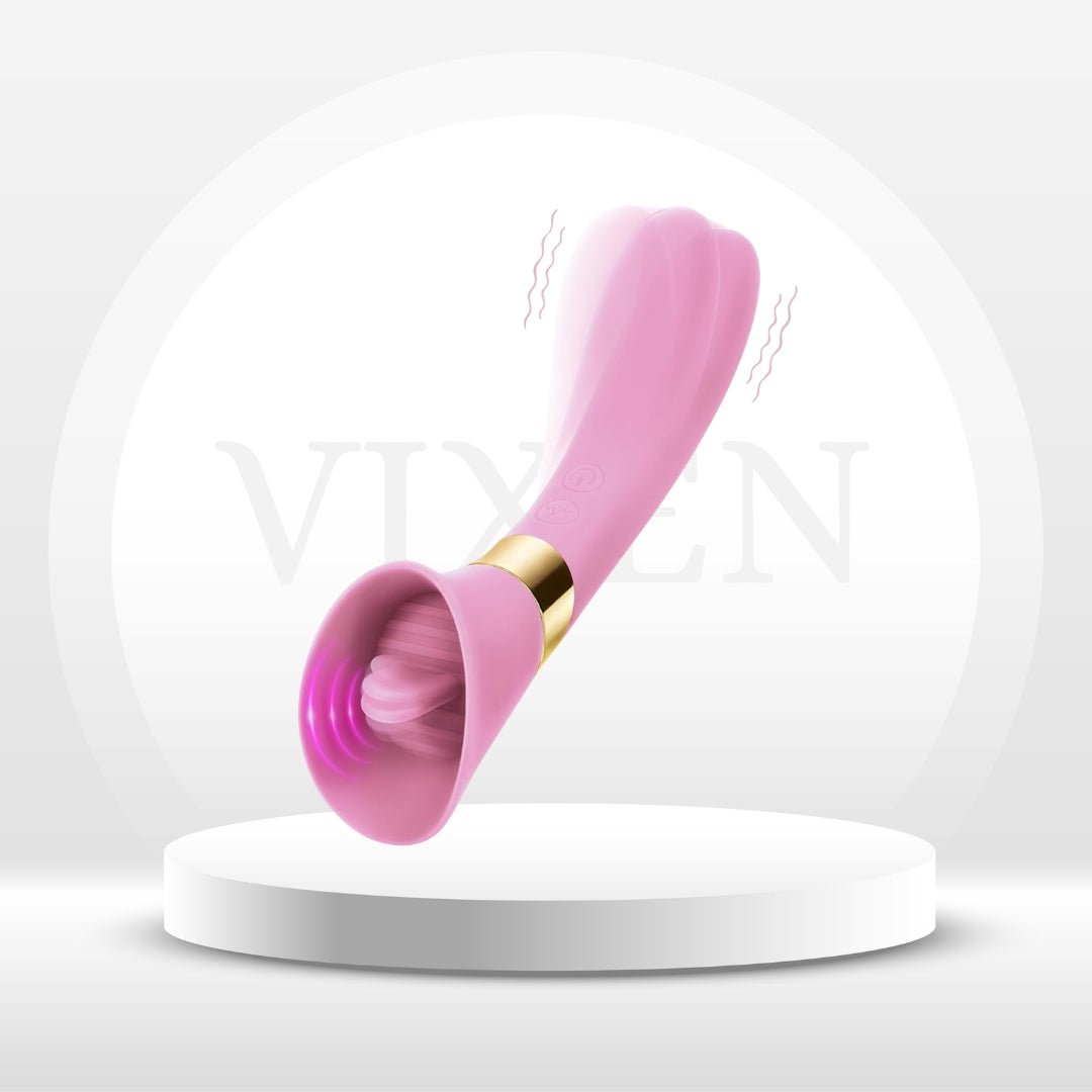 RoseTease Clit Licking Vibrator Dual Motor Tongue Wand