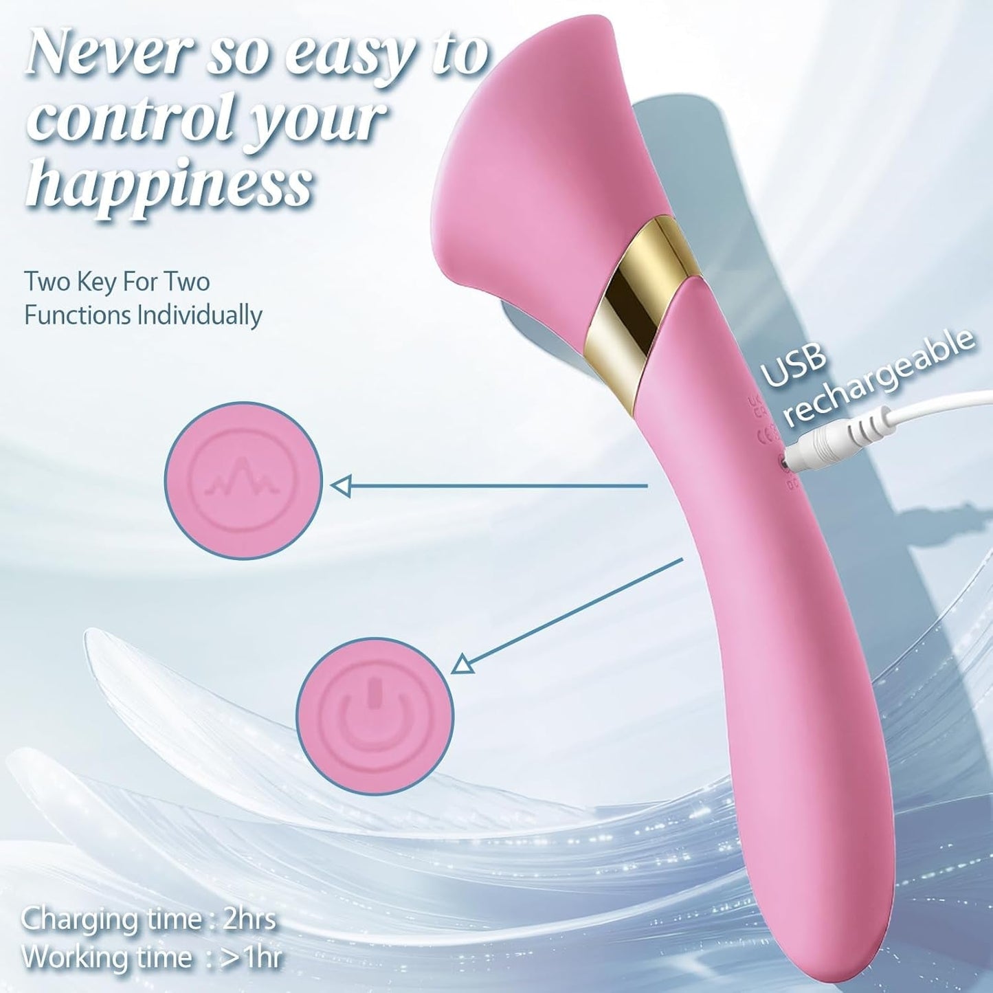 RoseTease Clit Licking Vibrator Dual Motor Tongue Wand