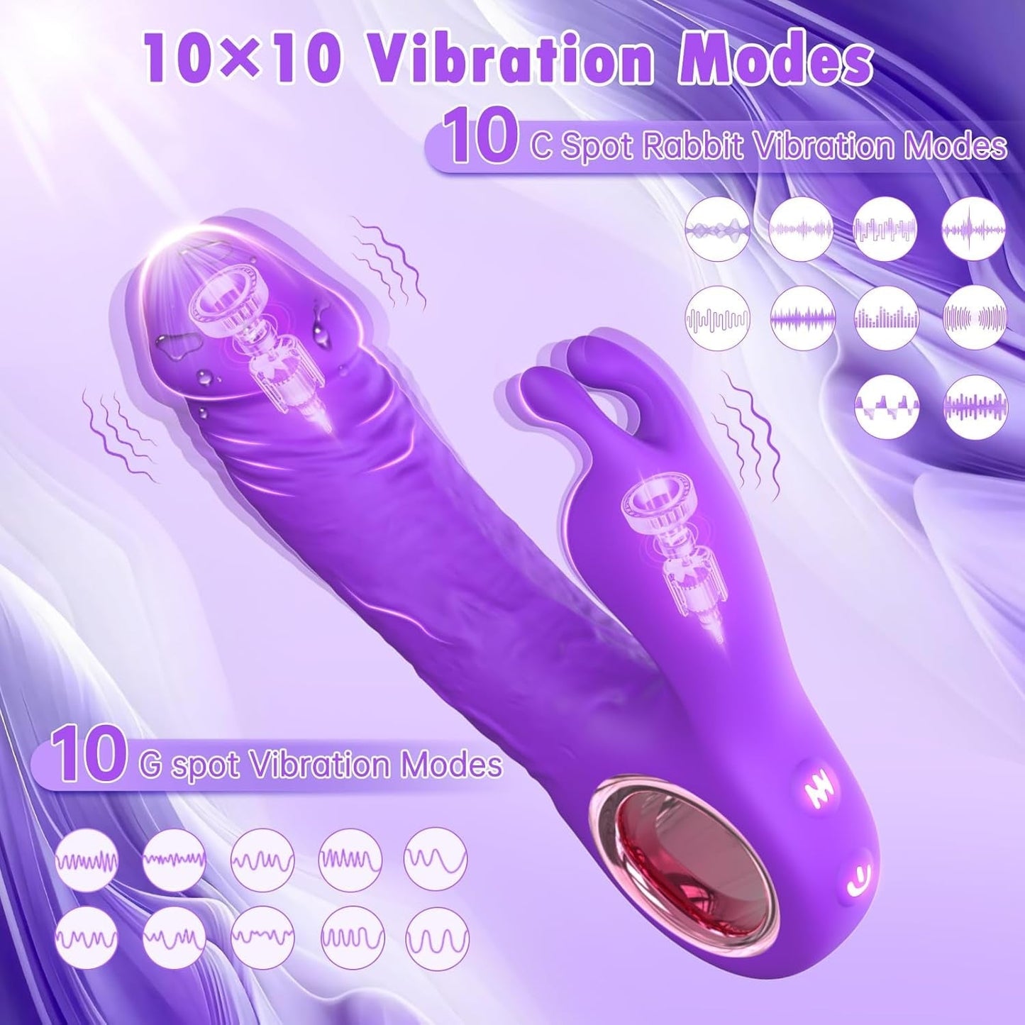 Vibromasseur lapin double action RoseThrust