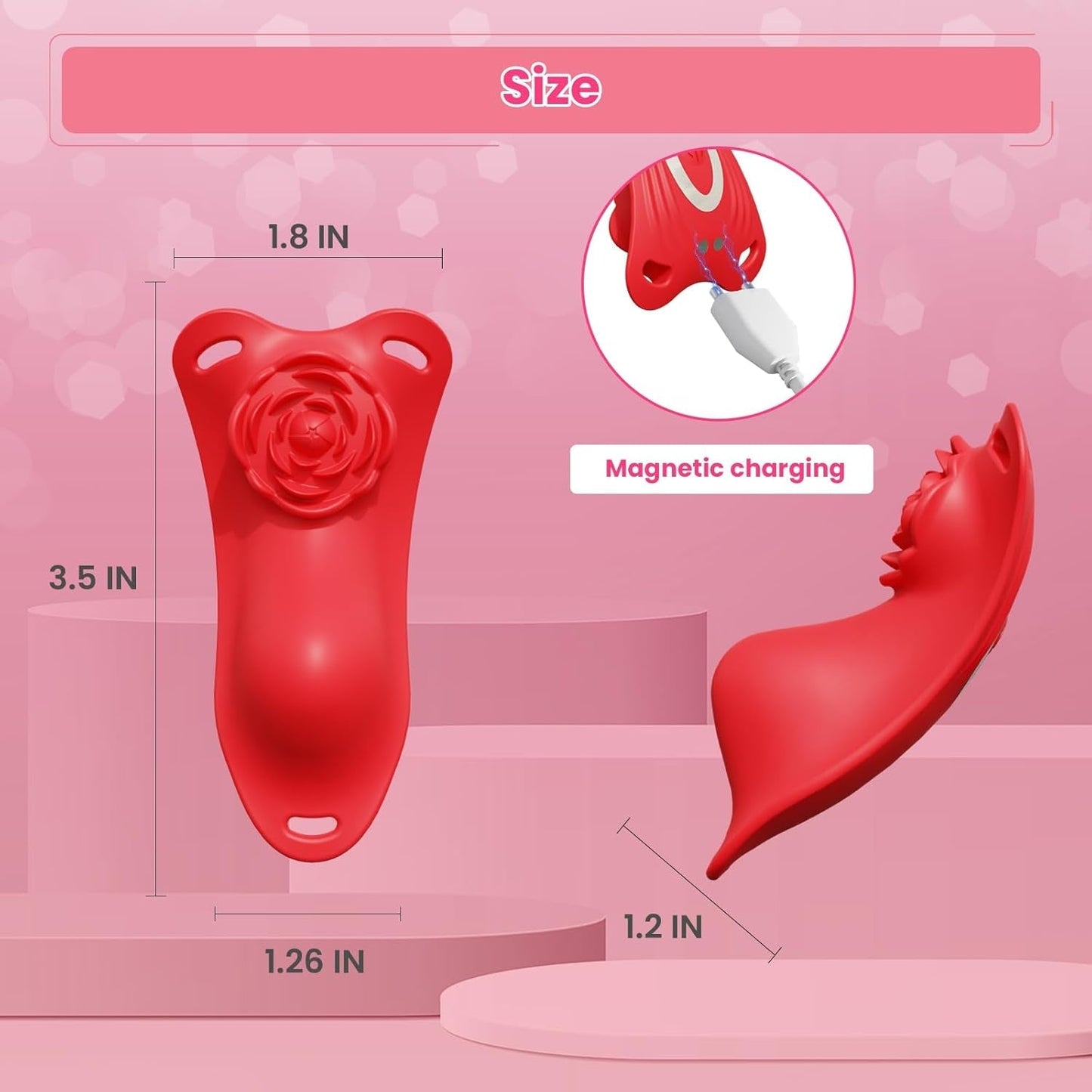 RoséWrap Vibrador de bragas portátil con mando a distancia