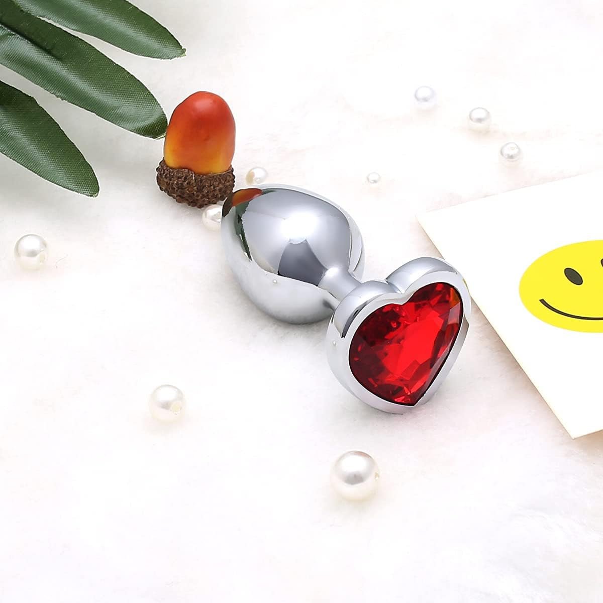 RubyHeart Small Metal Heart Jewel Butt Plug