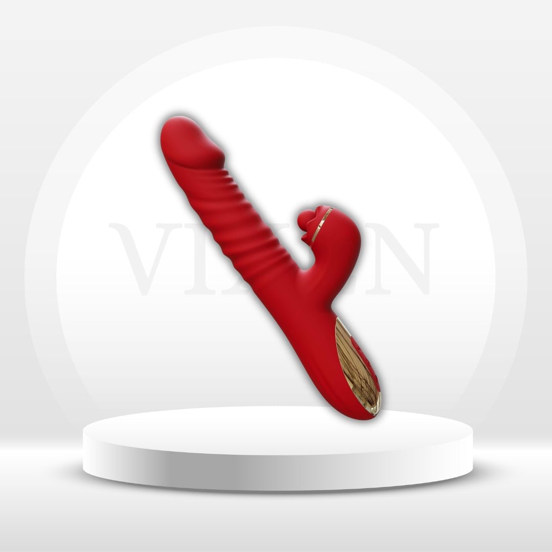 Dildo vibrador de conejo penetrante RushMotion de 9.8 pulgadas