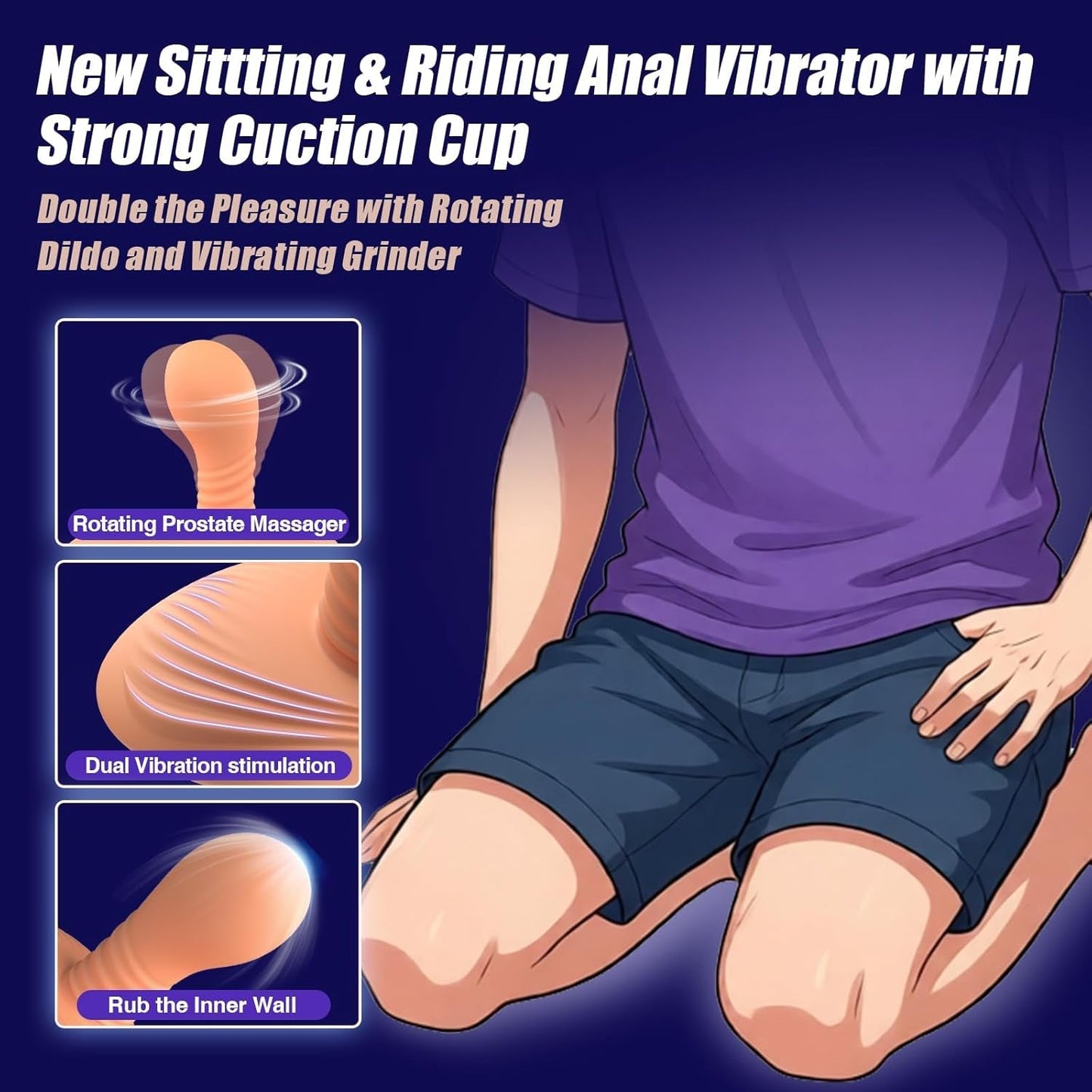 SaddleSpin Rotating Riding Prostate Massager 9 Spin + 9 Vibe