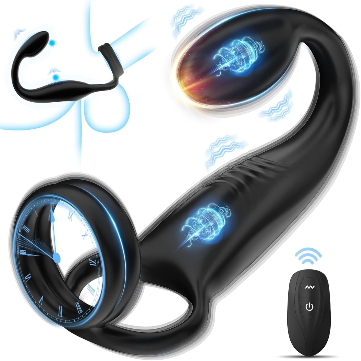 ScorpioApex Vibrating Cock Ring Prostate Plug 10 Modes