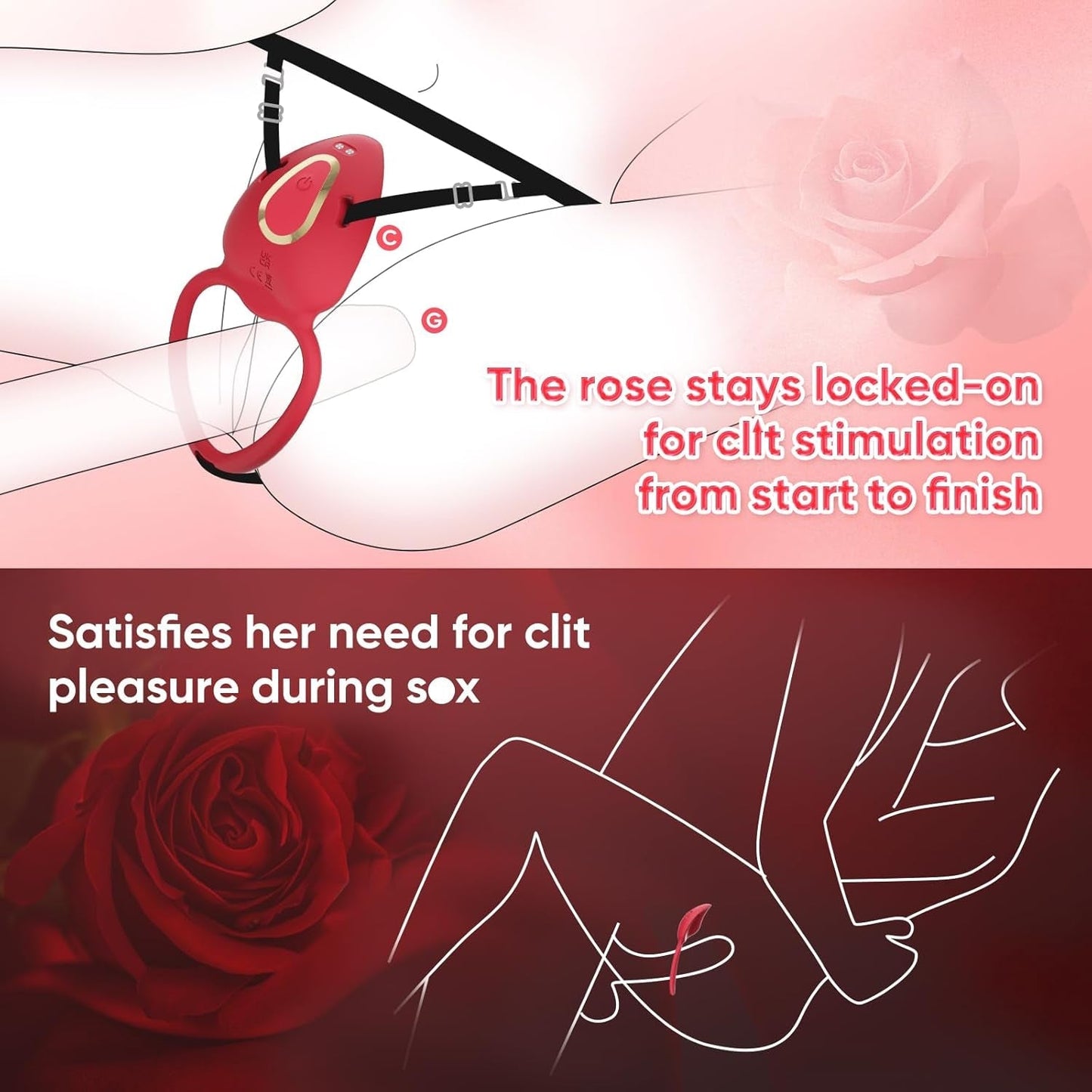 SecretRose Vibrador Pene y Anillo Vibrador para Parejas