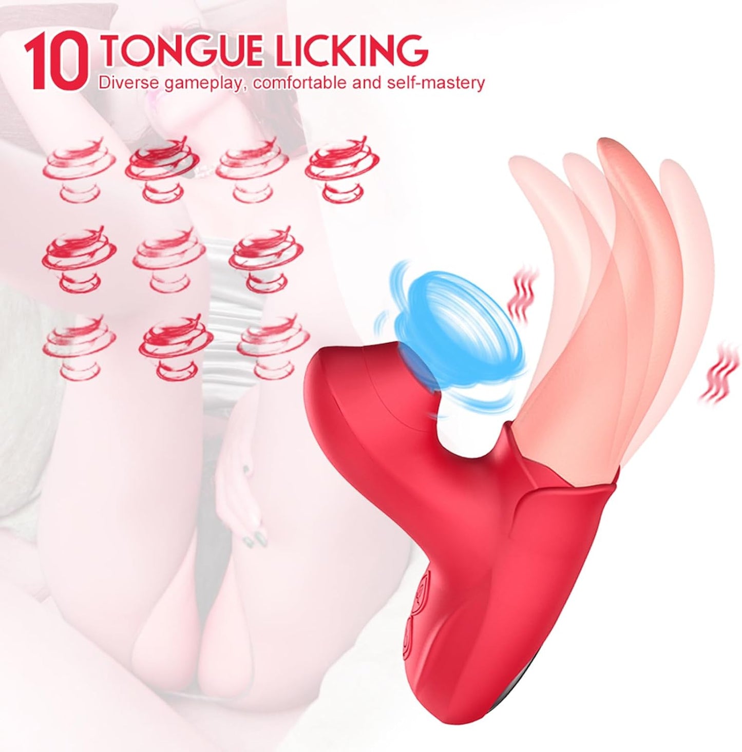 Vibrador de lamido y succión SensaTongue de 10 modos