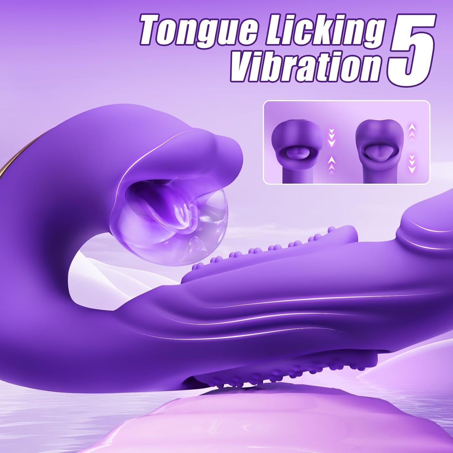 SensuBloom Vibrador 4 en 1 – Golpea, Succiona, Lame, Vibra