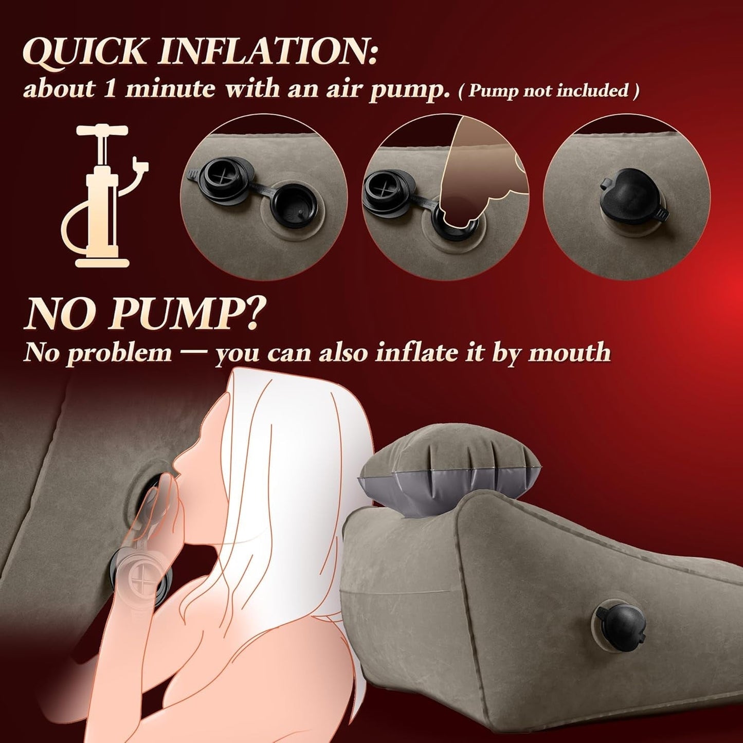 Almohada de cuña inflable ElevateX para posiciones sexuales