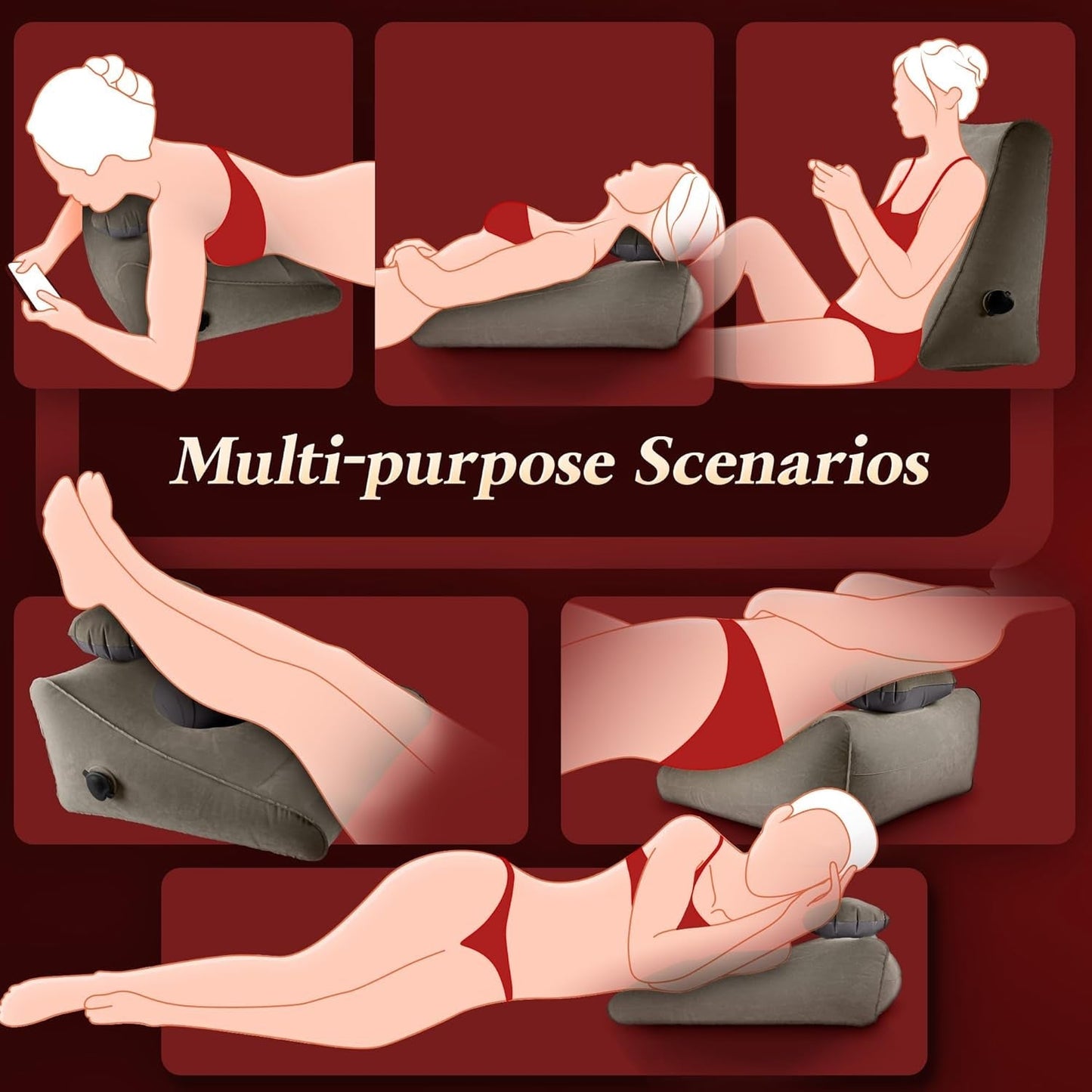 Almohada de cuña inflable ElevateX para posiciones sexuales