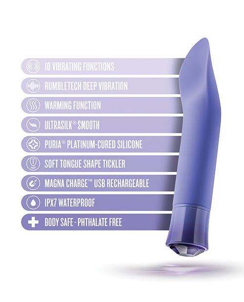 Blush Oh My Gem Enrapture Calentador estimulador lingual Vibe Tanzanite