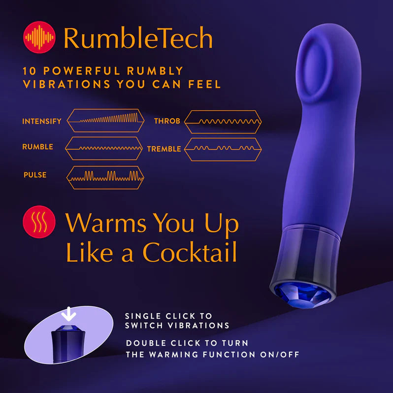 Colorete Oh My Gem Misterio Calentamiento Vibrador Punto G Zafiro