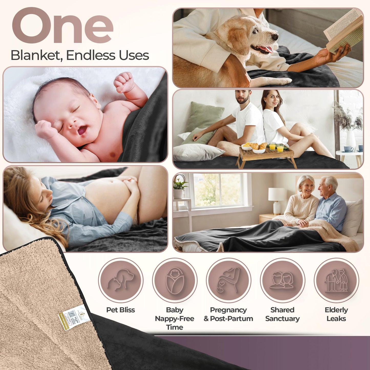 Sherpa Waterproof Intimacy Throw Blanket