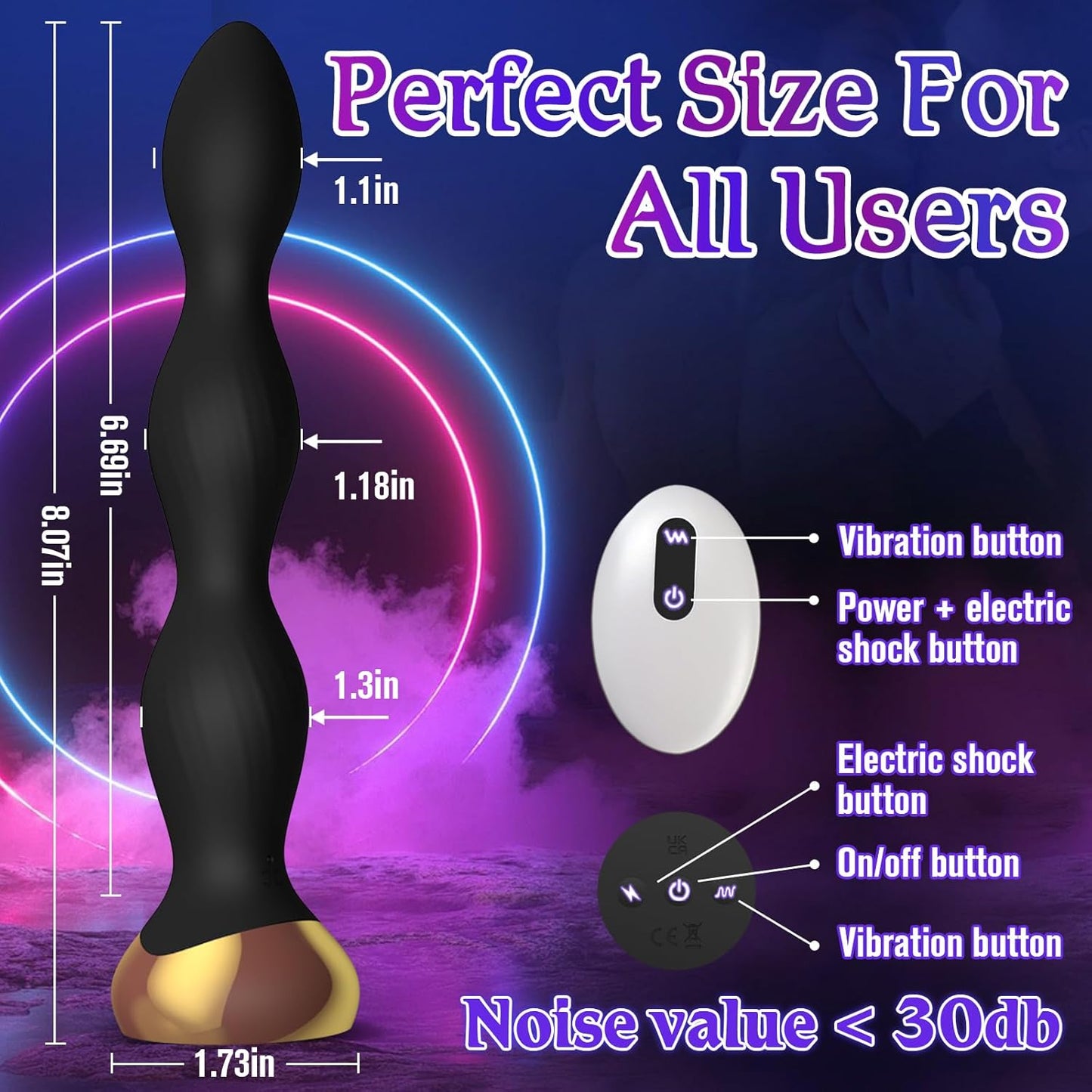 Vibromasseur perlé ShockSpire – Contrôle Électro & Vibrations