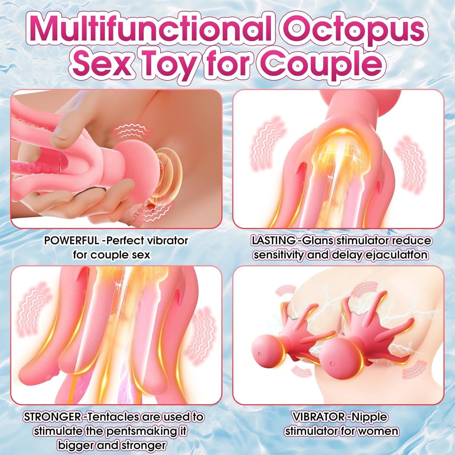 Vibrador de Pezones Eléctrico Shocktopus