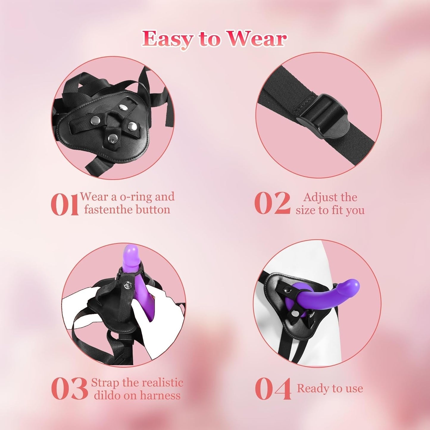 SilkSeeker 7" Curved Silicone Strap-On Dildo & Harness