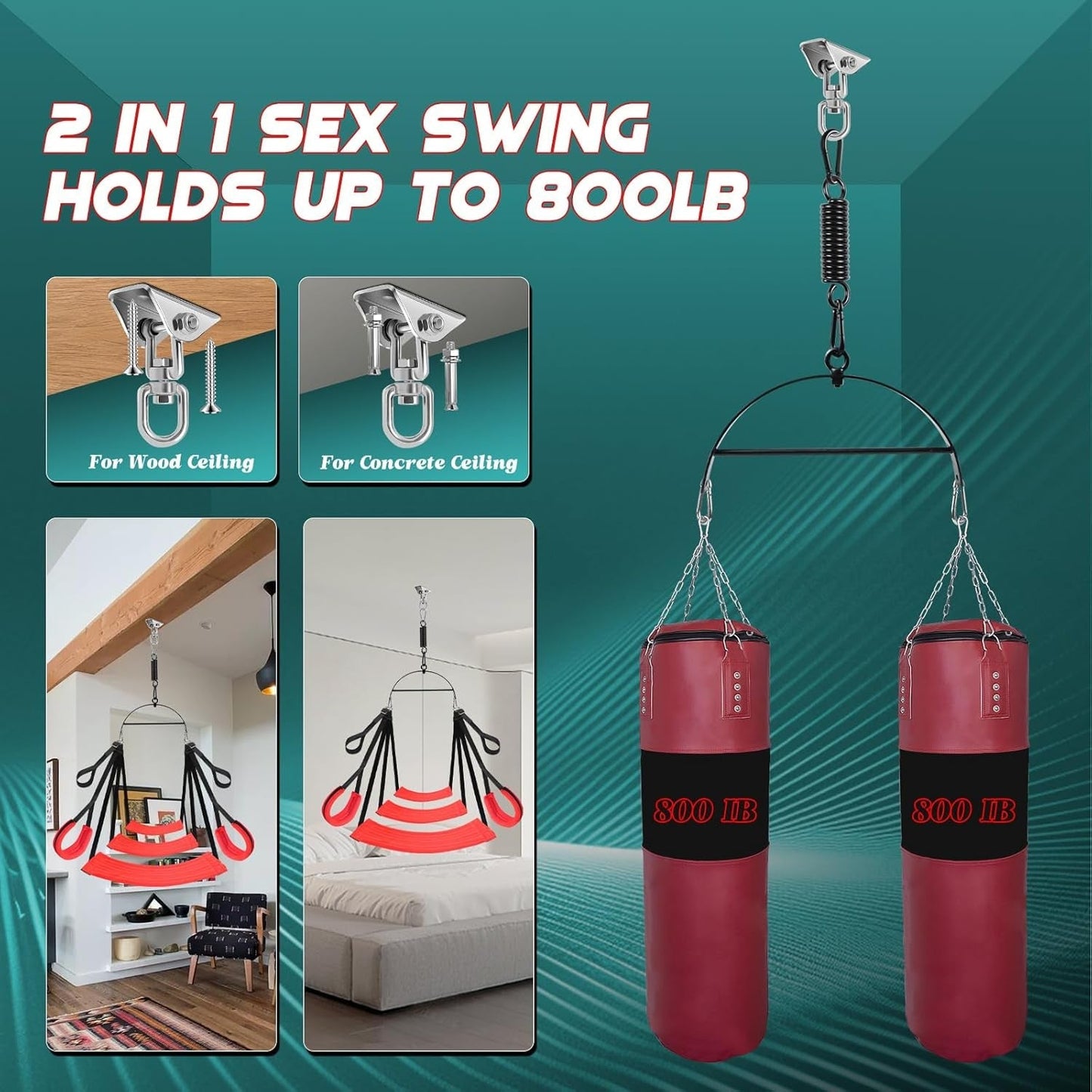 SkyBound 360° Rotating Sex Swing Padded Sling