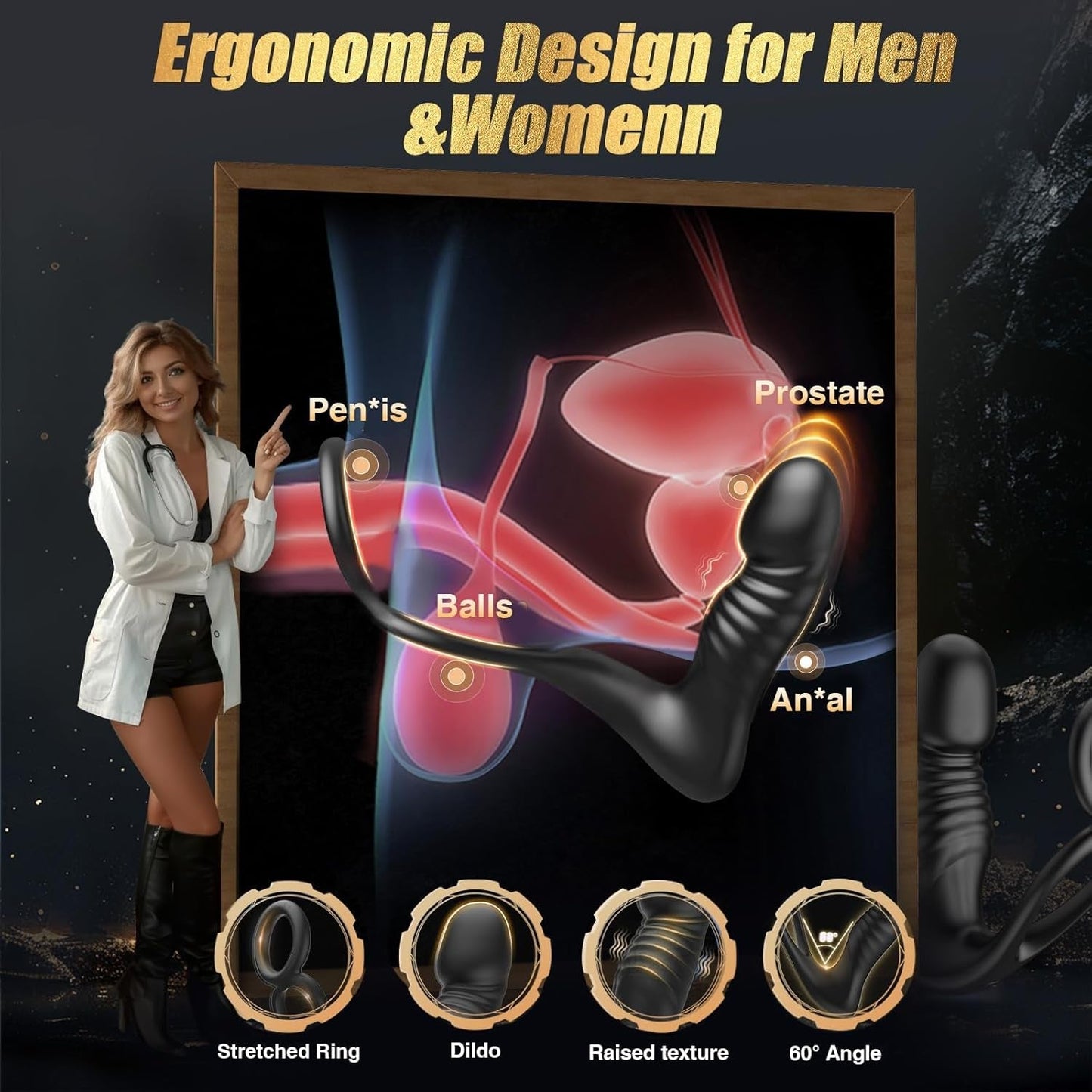 SlateOrbit Thrusting Prostate Massager Cock Ring 7 Modes