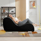 Elegante Chaiselongue de Terciopelo Curvo e Íntimo - Negro