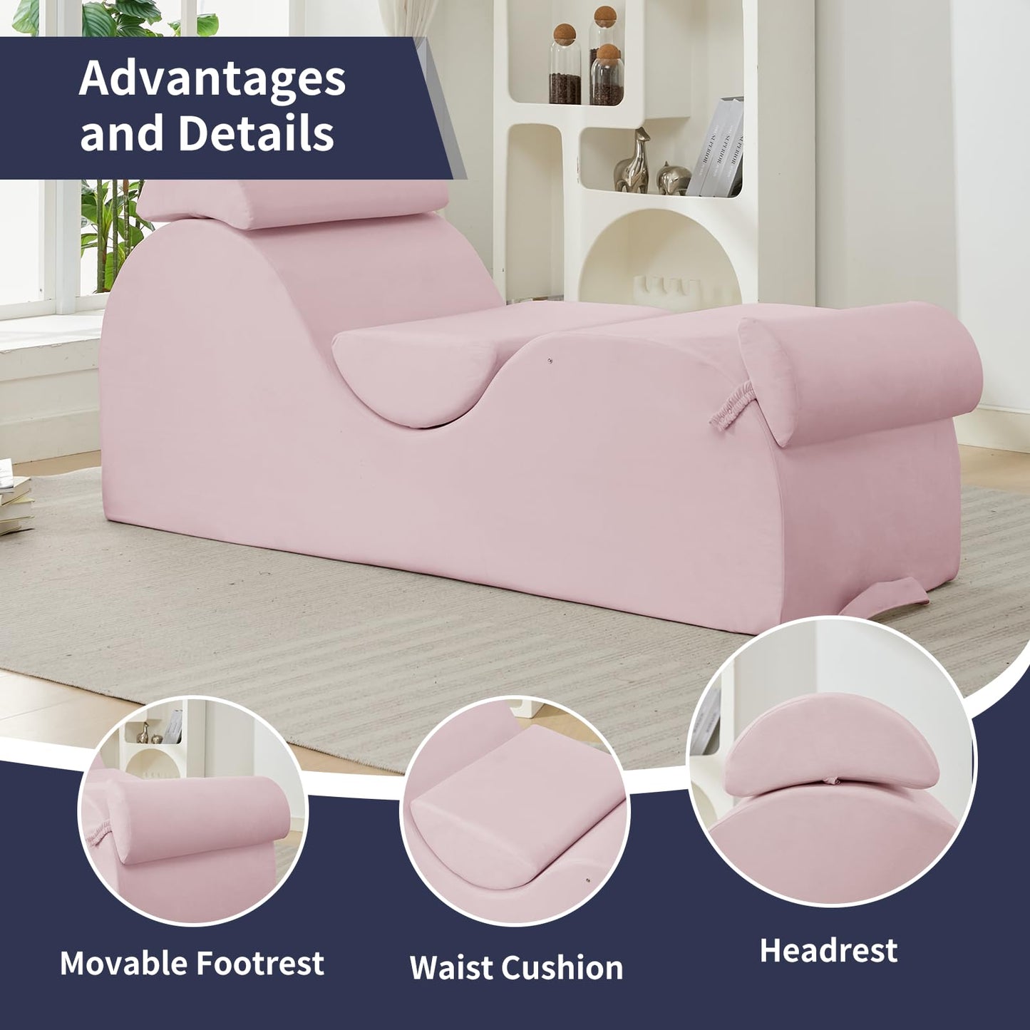 Sillón Elegante Rosa para Sexo Íntimo