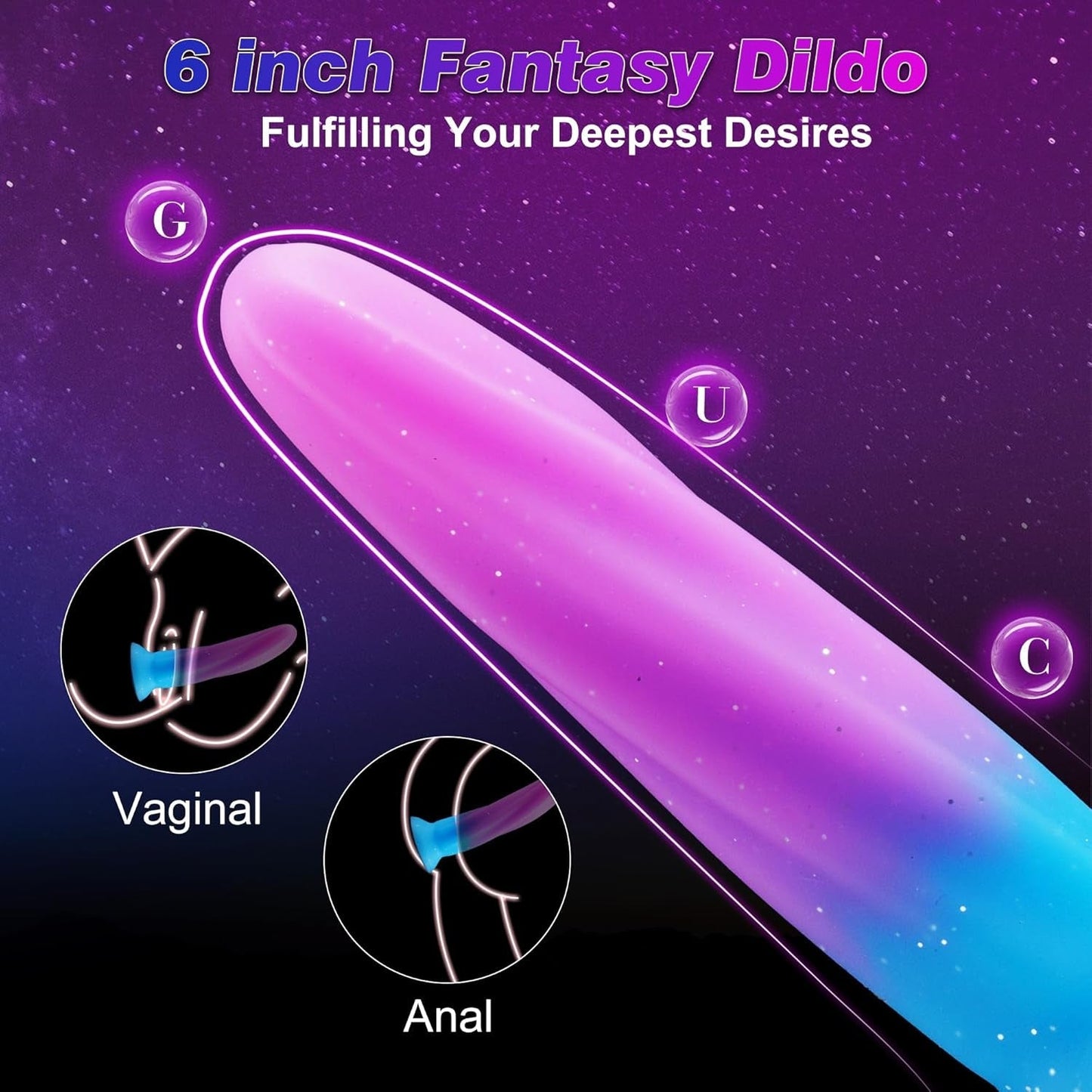 SlimGlide 6" Slim Silicone Beginner Dildo Suction Cup