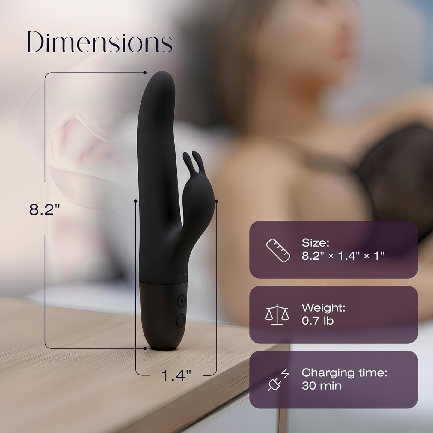 Vibrador de conejo SlimMuse de doble motor con 12 modos