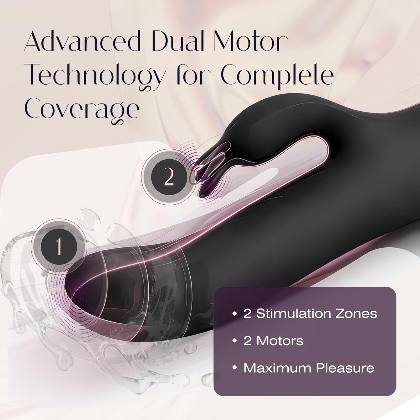 Vibrador de conejo SlimMuse de doble motor con 12 modos