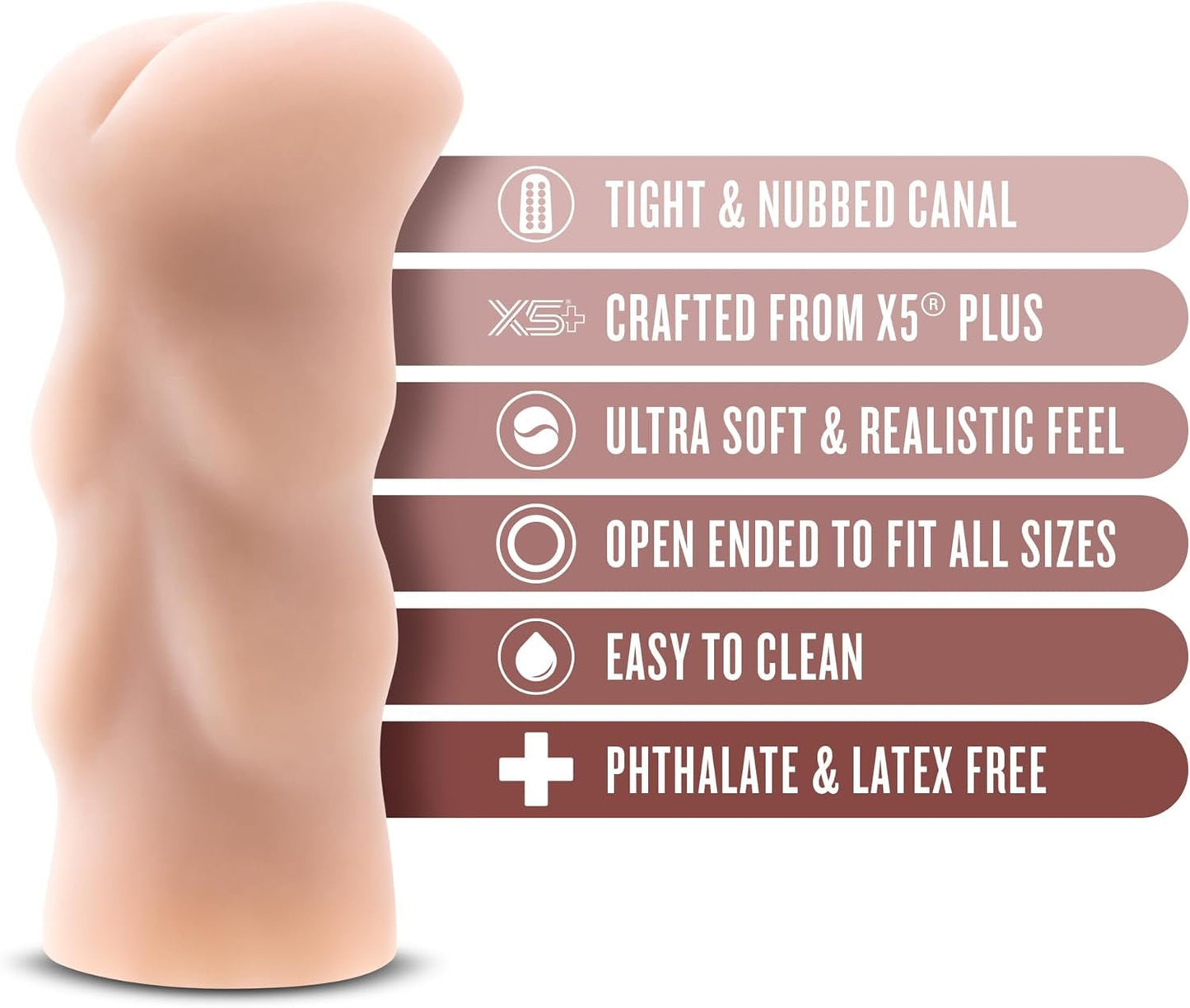 Estimulador anal SoftX Pocket Pussy con canal granulado