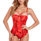 Lace Open Bust Bow Teddy