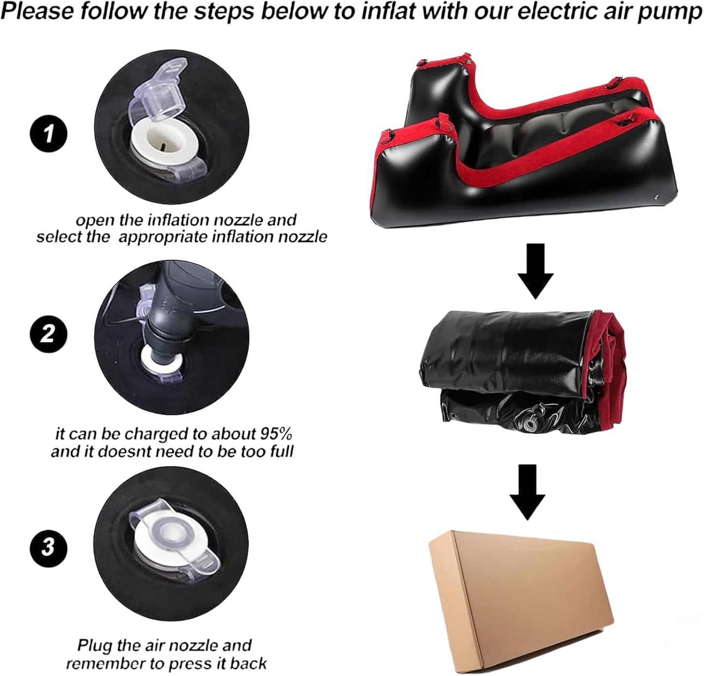 Sofá hinchable de posicionamiento | Cojín ergonómico de apoyo para la intimidad en pareja | Rampa portátil para el dormitorio o de viaje