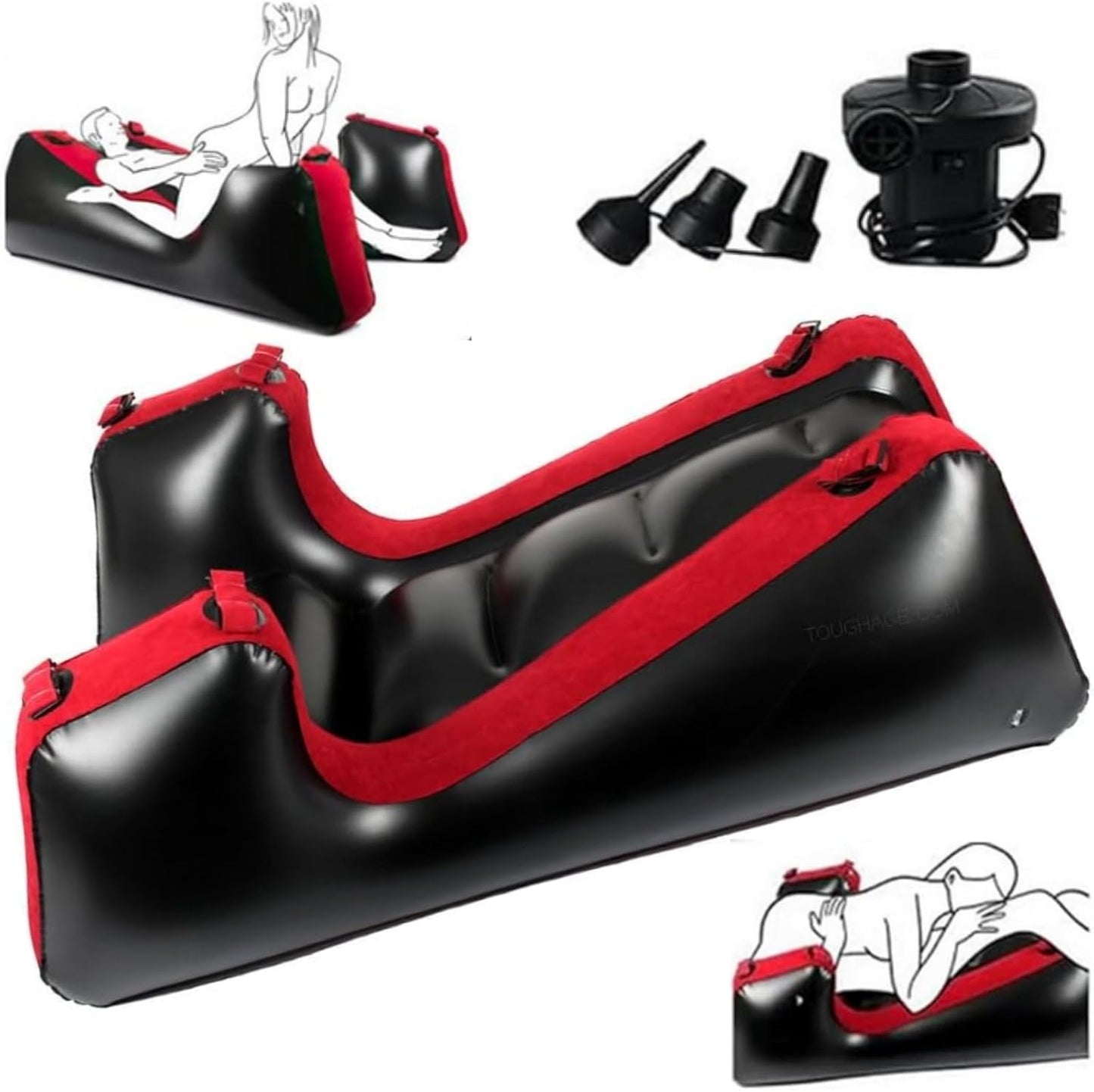 Sofá hinchable de posicionamiento | Cojín ergonómico de apoyo para la intimidad en pareja | Rampa portátil para el dormitorio o de viaje