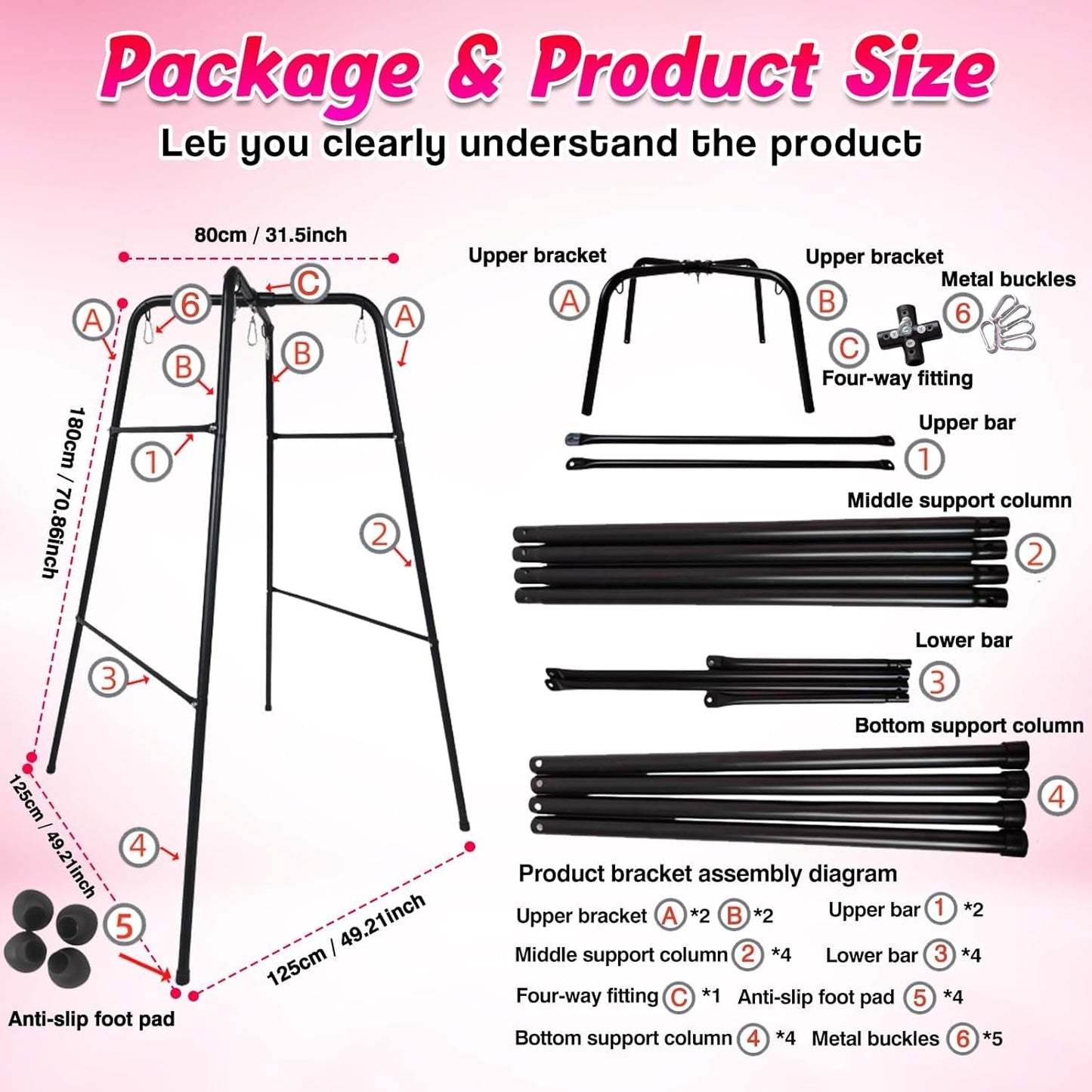 StandFree Freestanding Sex Swing Frame & Sling 800lb