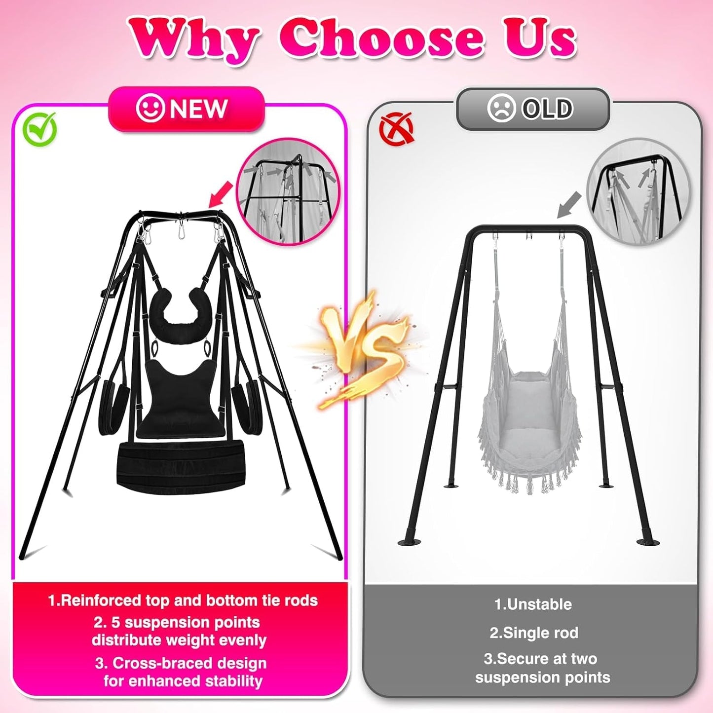 StandFree Freestanding Sex Swing Frame & Sling 800lb