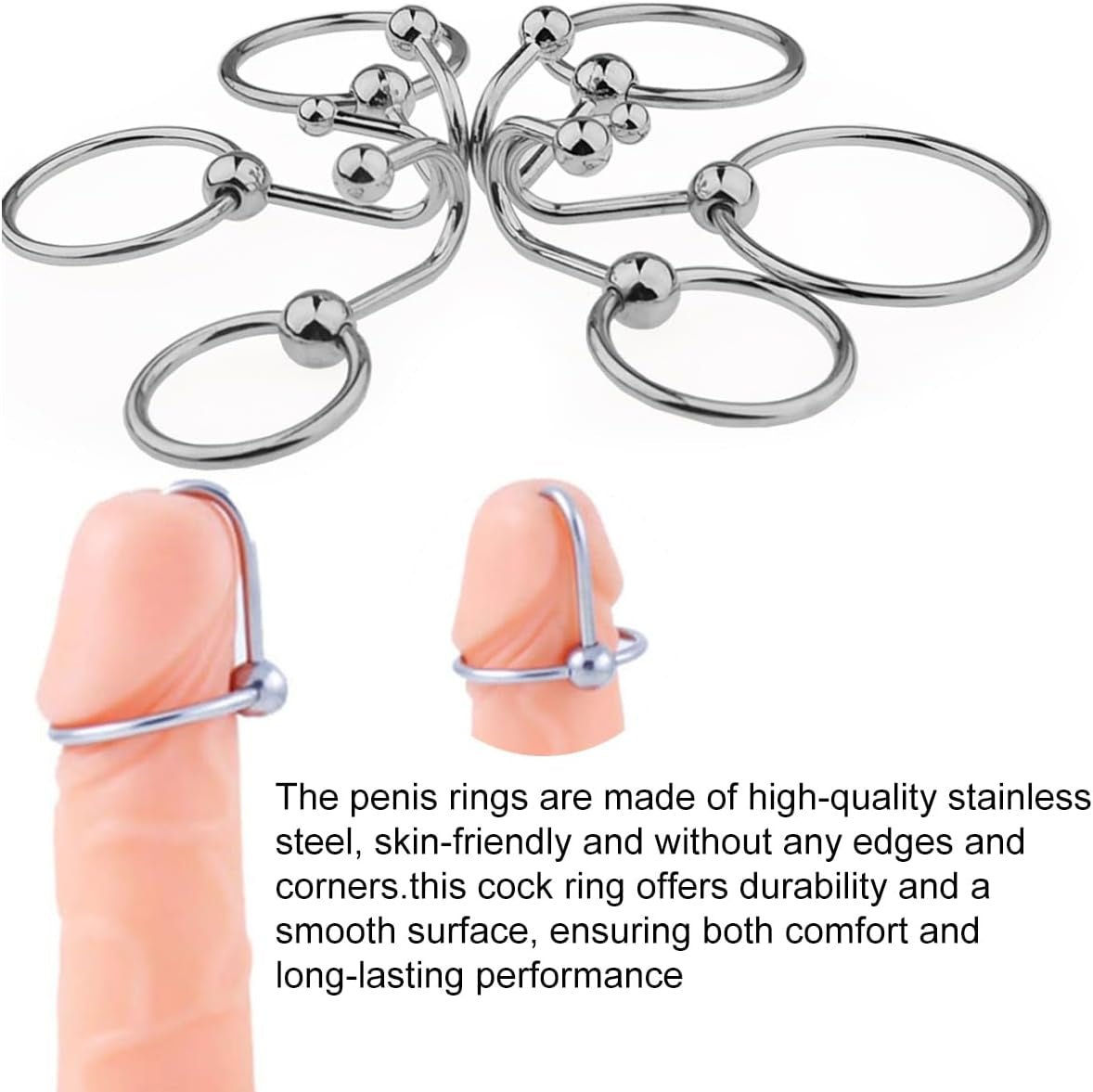 SteelHold Stainless Steel Cock Ring & Urethral Sound