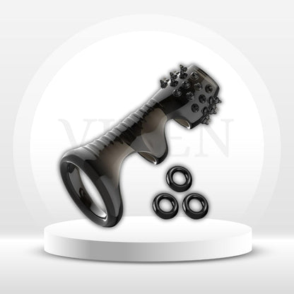 StimLock Juego de 4 fundas de silicona con anillos para pene