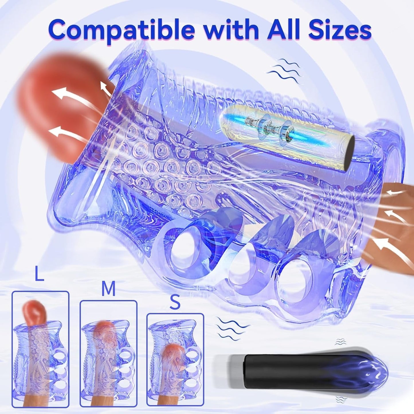 StrokeLock Godemichet réaliste pour homme avec vibromasseur à balles